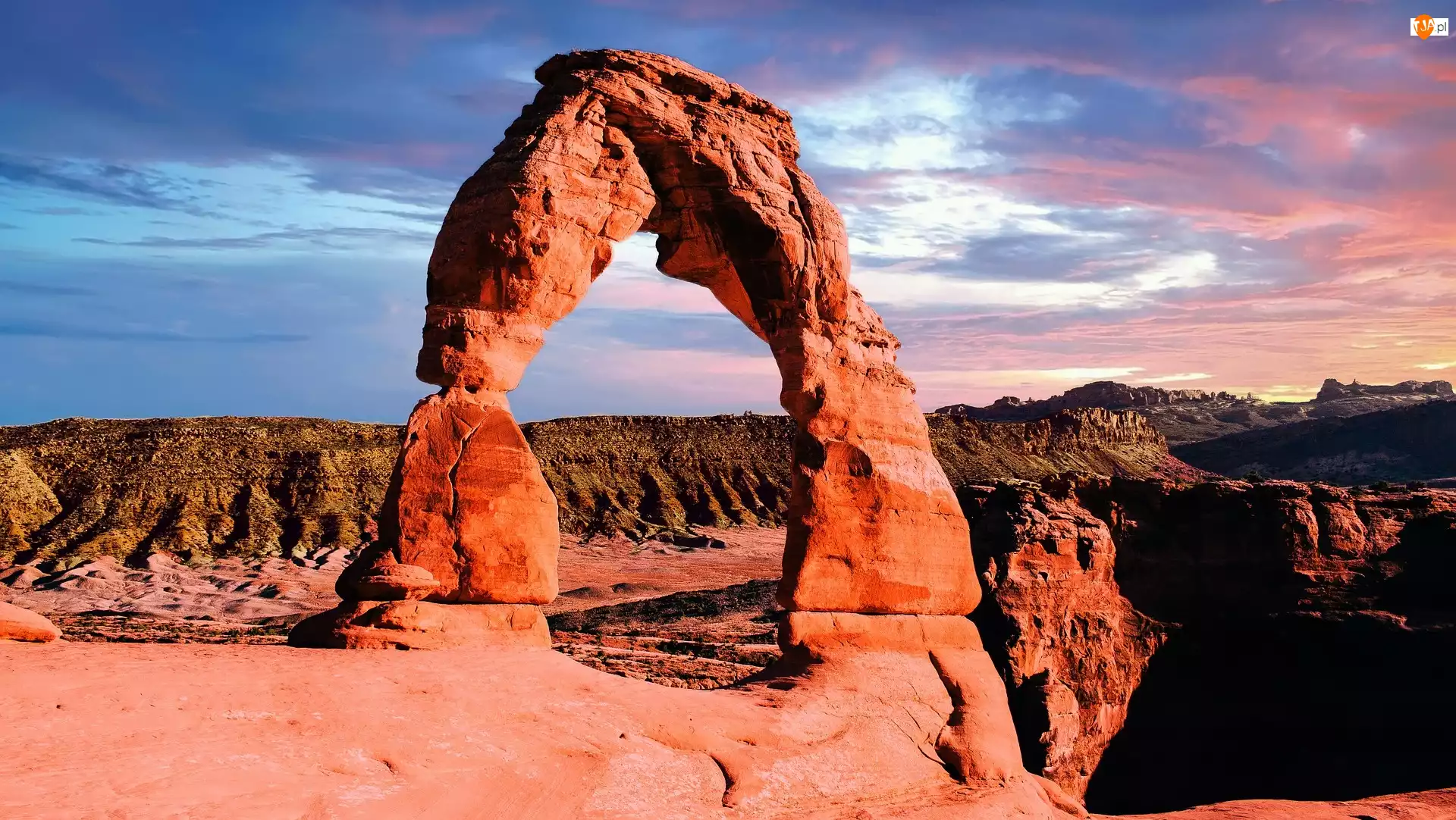 Park Narodowy Arches, Łuk, Stany Zjednoczone, Delicate Arch, Stan Utah, Skały