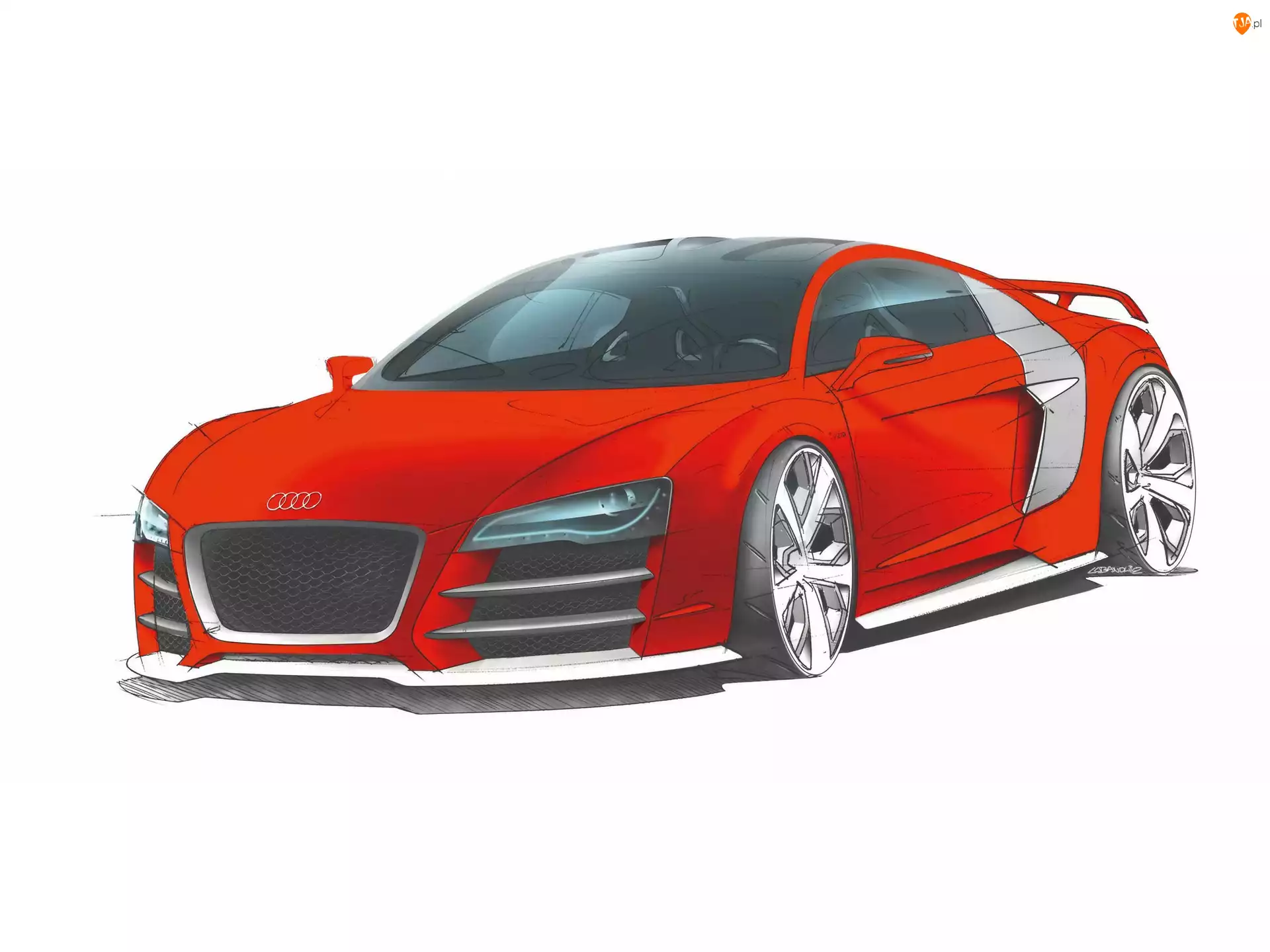 Rysunek, Audi R8, Prototyp