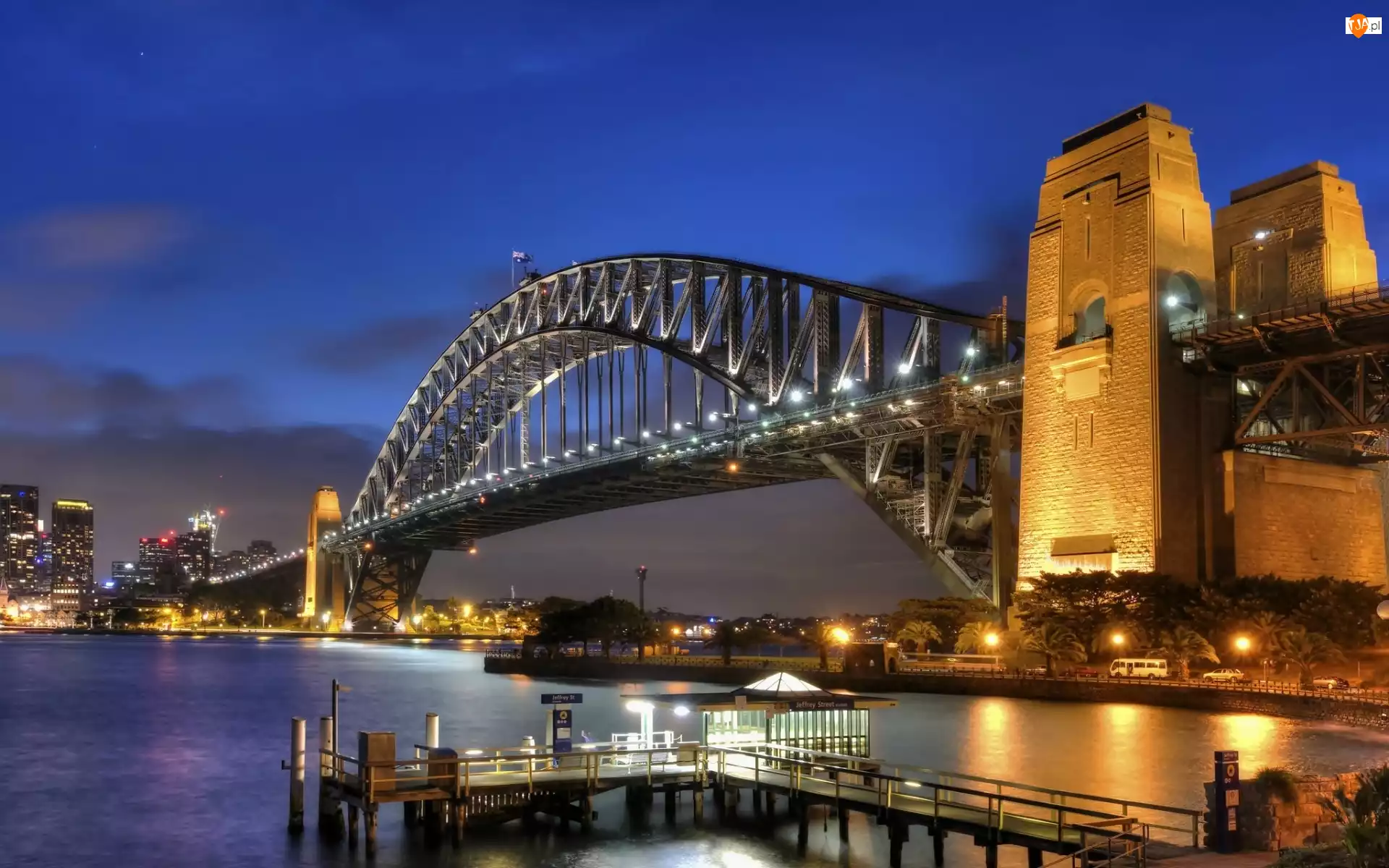 Australia, Most, Noc, Światła, Sydney