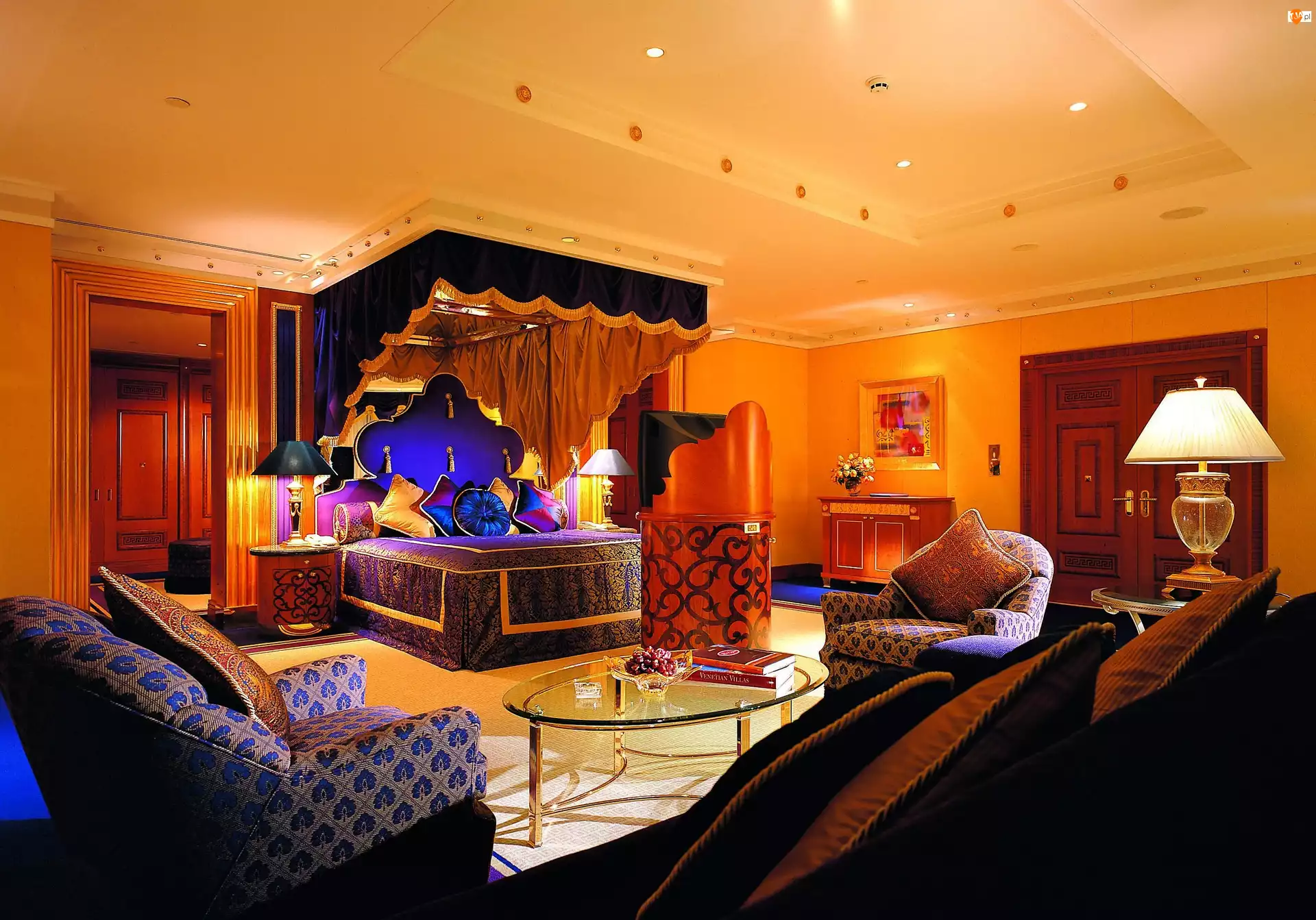 Luksusowy, Sypialnia, Hotel, Dubaj