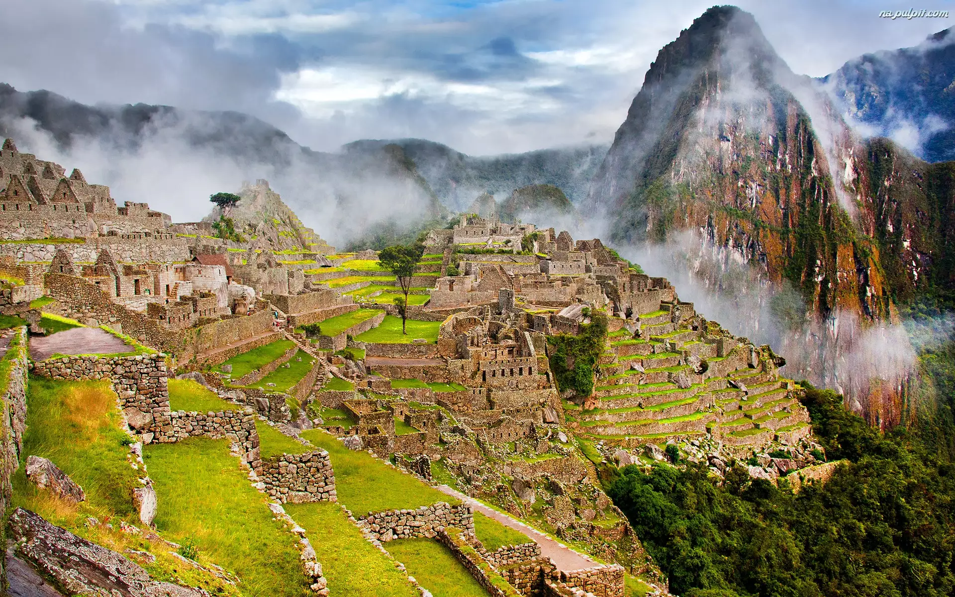 Machu Picchu, Peru, Góry, Mgła
