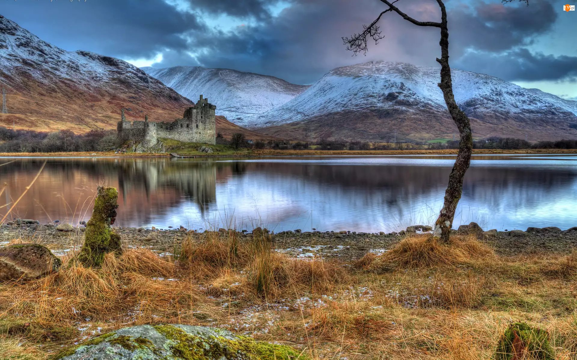 Szkocja, Góry, Zamek, Jezioro