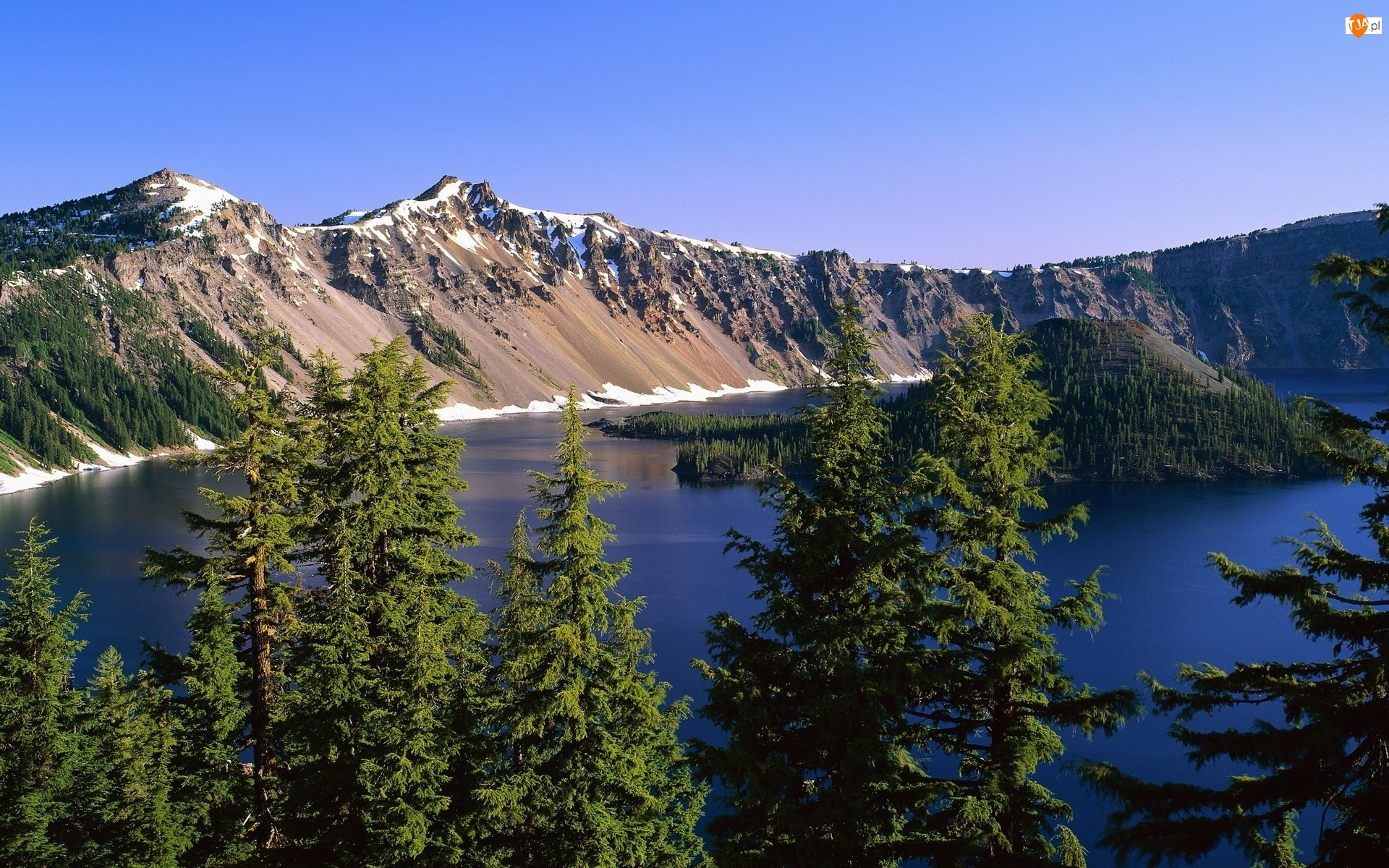 Wyspa Czarodzieja Drzewa, Stany Zjednoczone, Oregon, Jezioro Kraterowe