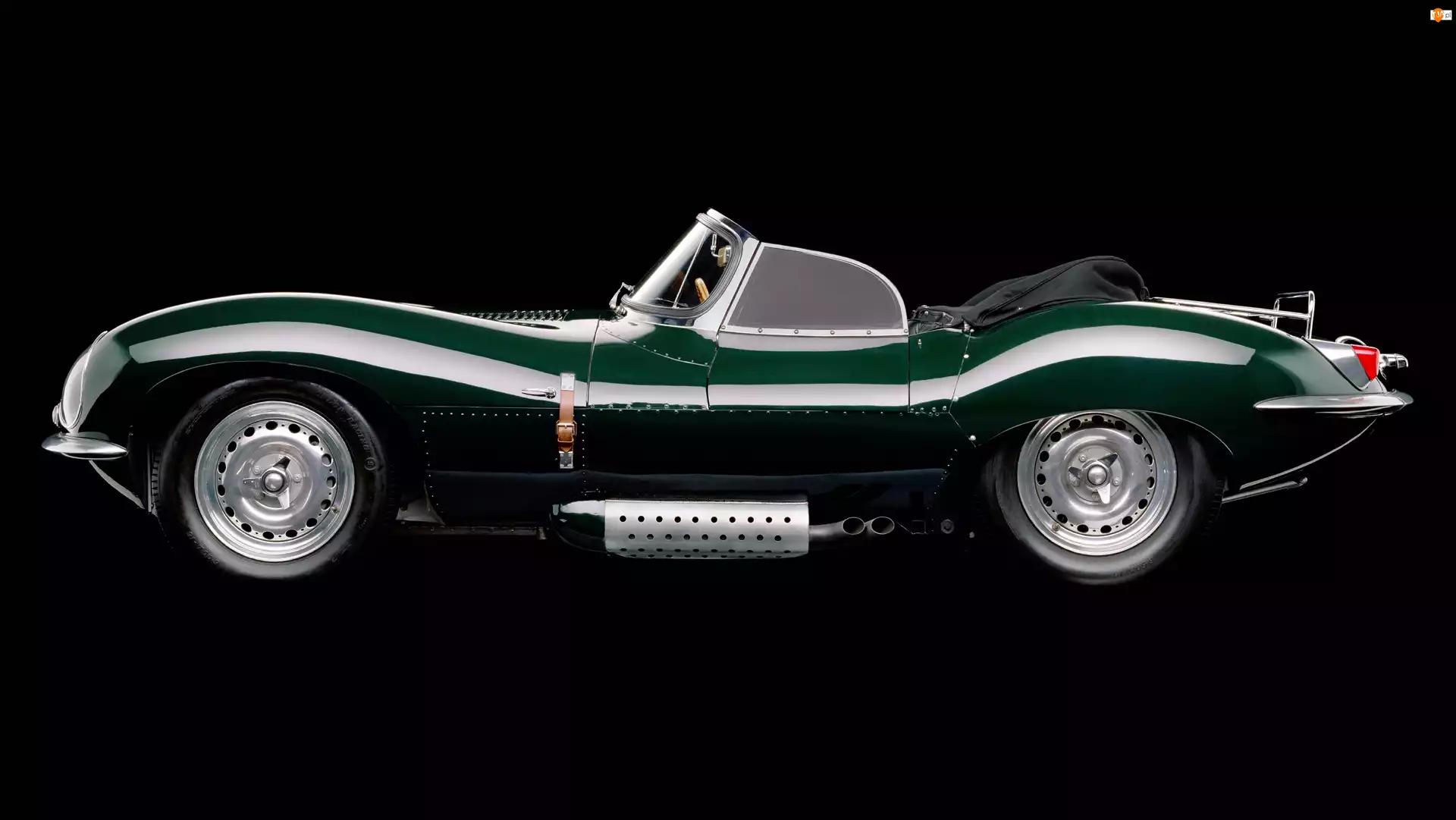 Zielony, Rura Wydechowa, Samochód, Zabytkowy, Jaguar Xkss 1956, Otwarty Dach