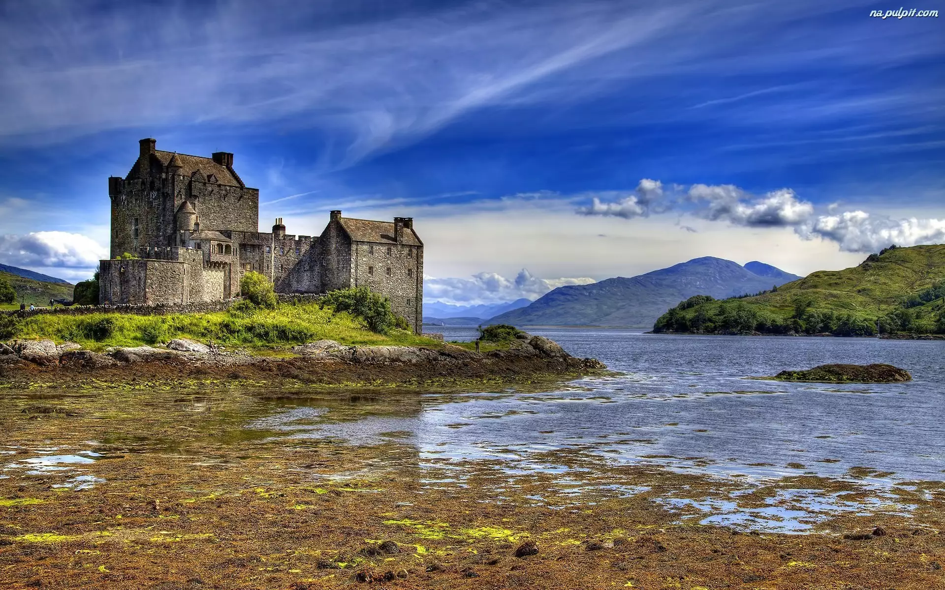 Jezioro, Szkocja, Zamek Eilean Donan