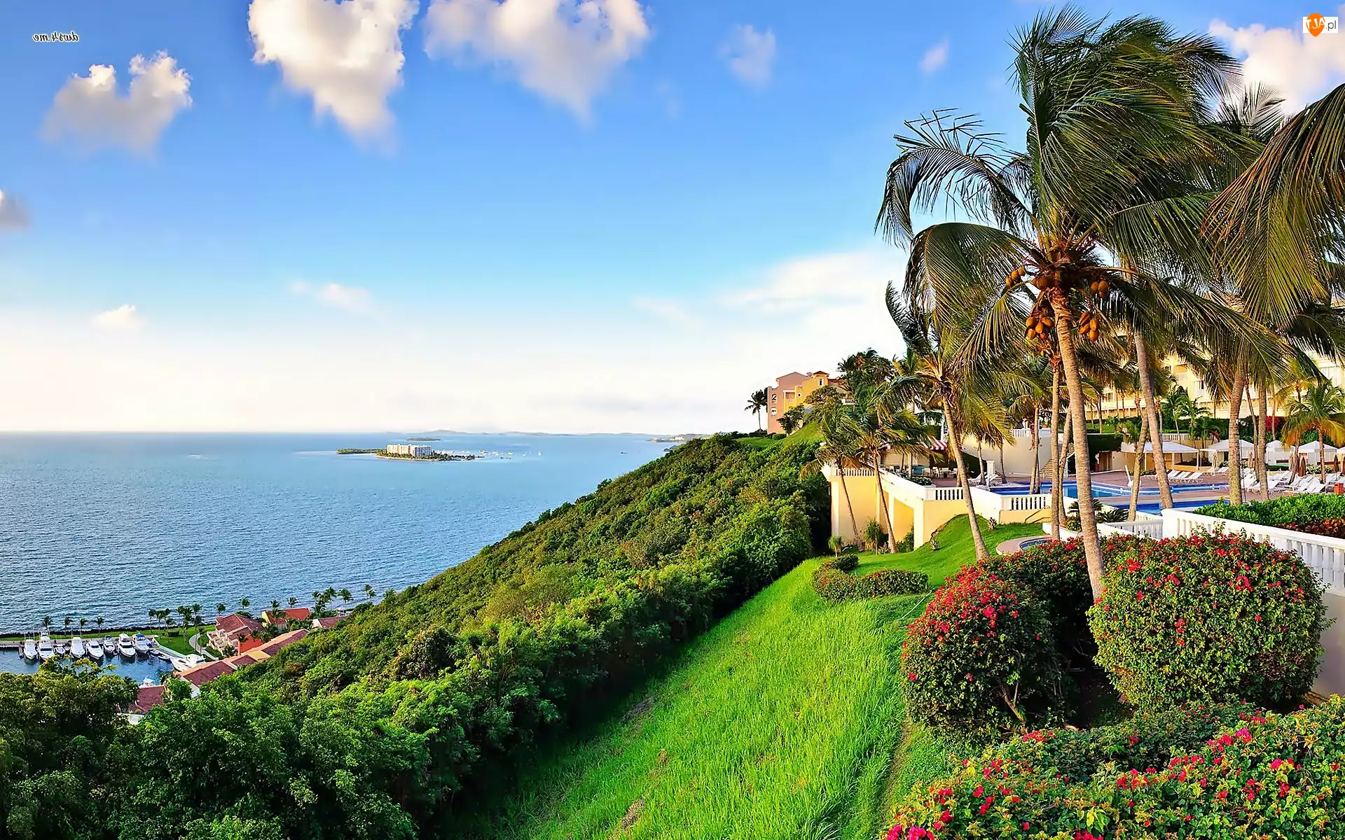 Puerto Rico, Morze, Hotel, Wybrzeże, Marina