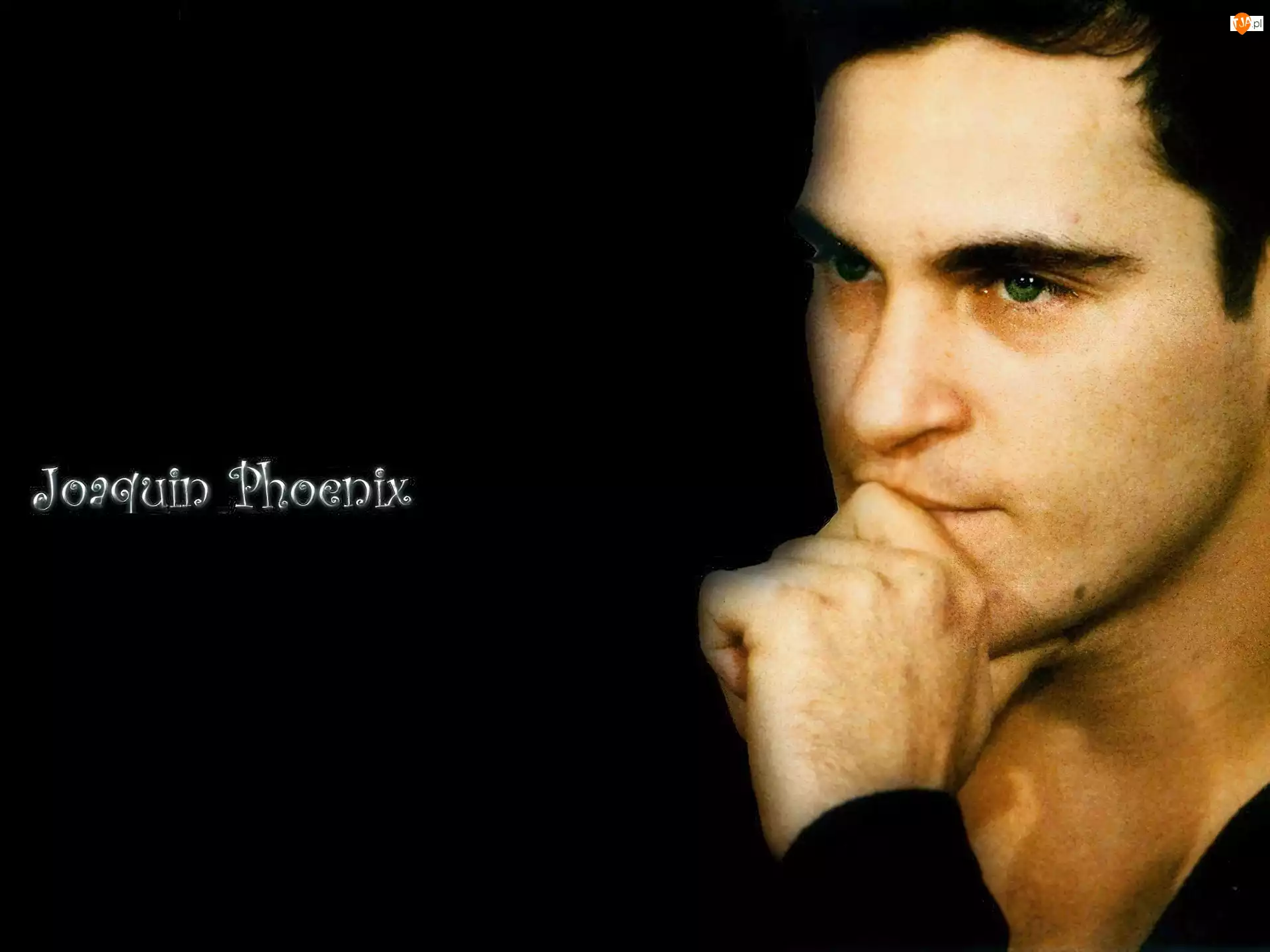 ręka, Joaquin Phoenix, niebieskie oczy