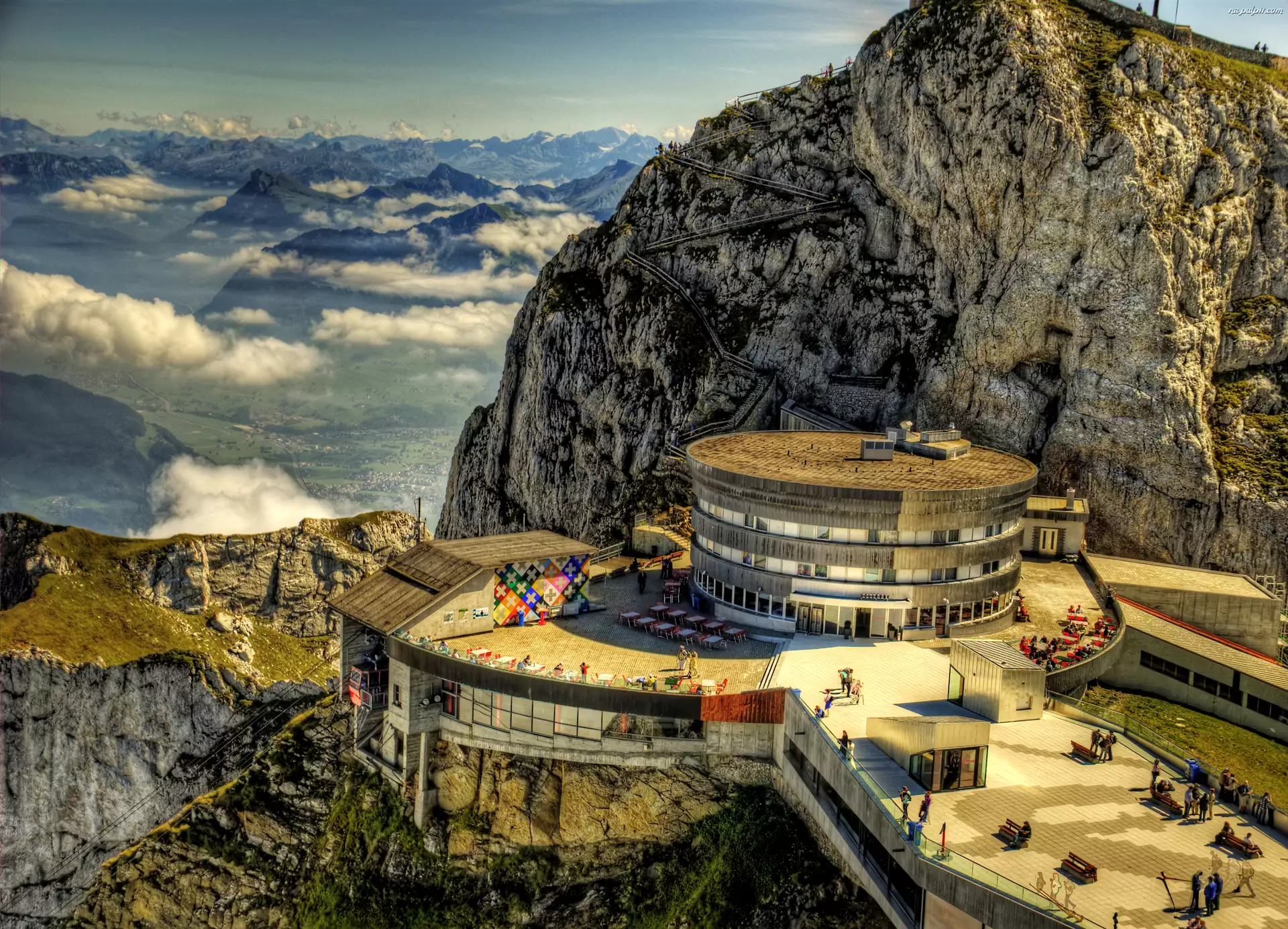 Góra, Hotel, Szwajcaria, Mount Pilatus Hotel, HDR