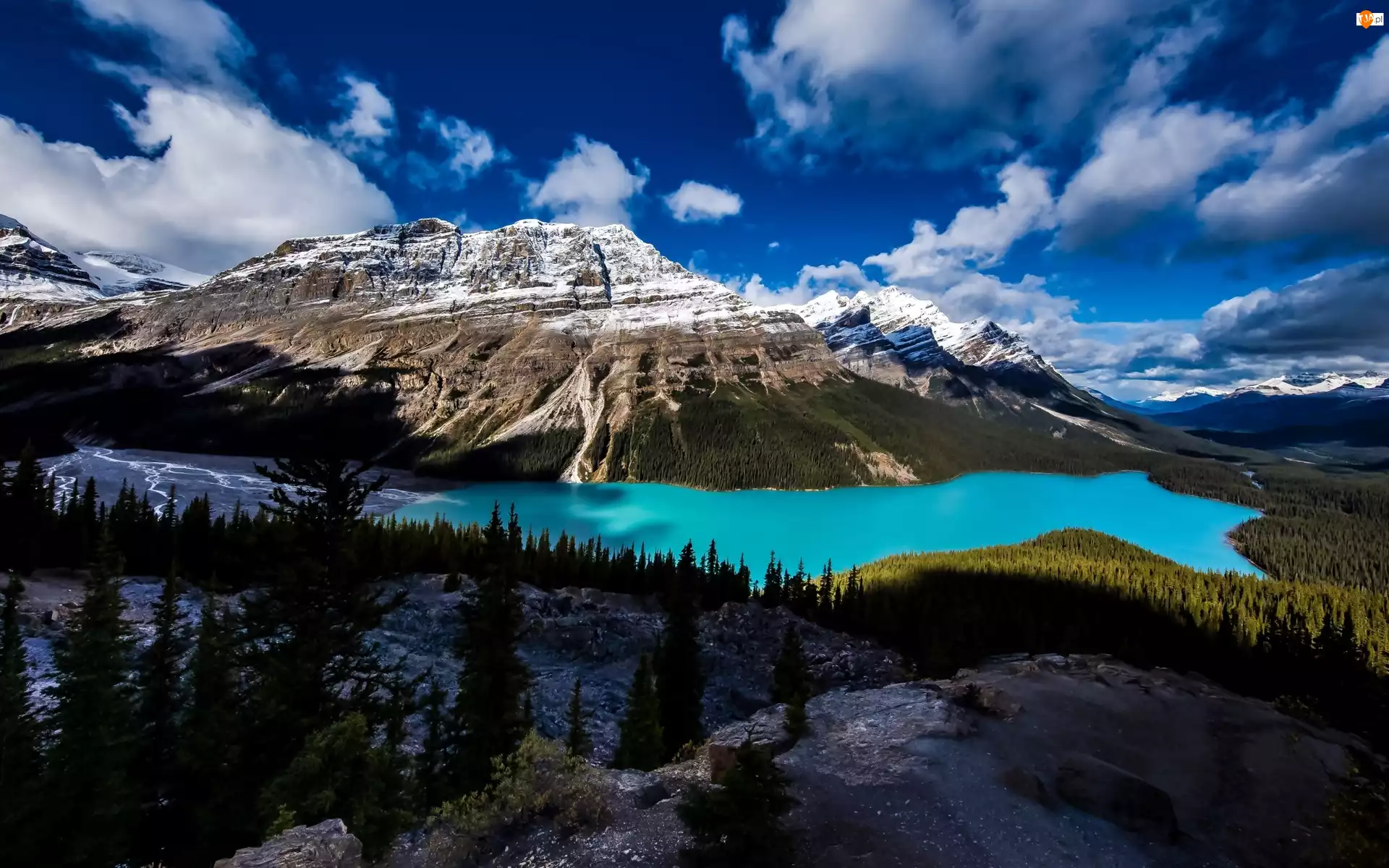 Park Narodowy Banff, Kanada, Góry, Jezioro Peyto Lake, Prowincja Alberta