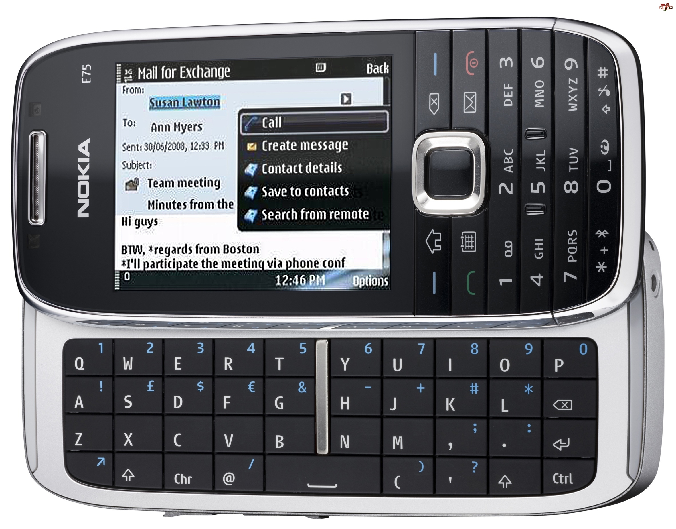 Srebrny, Nokia E75, Czarny