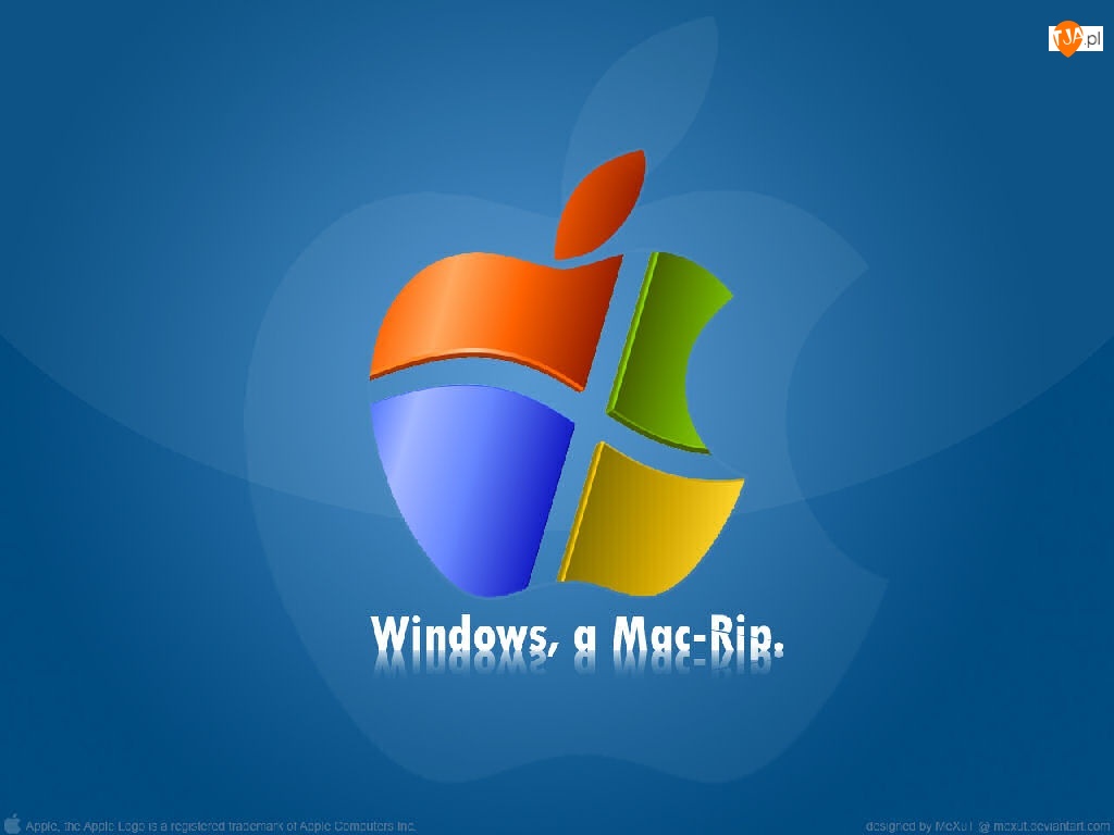 windows, Apple, grafika, jabłko