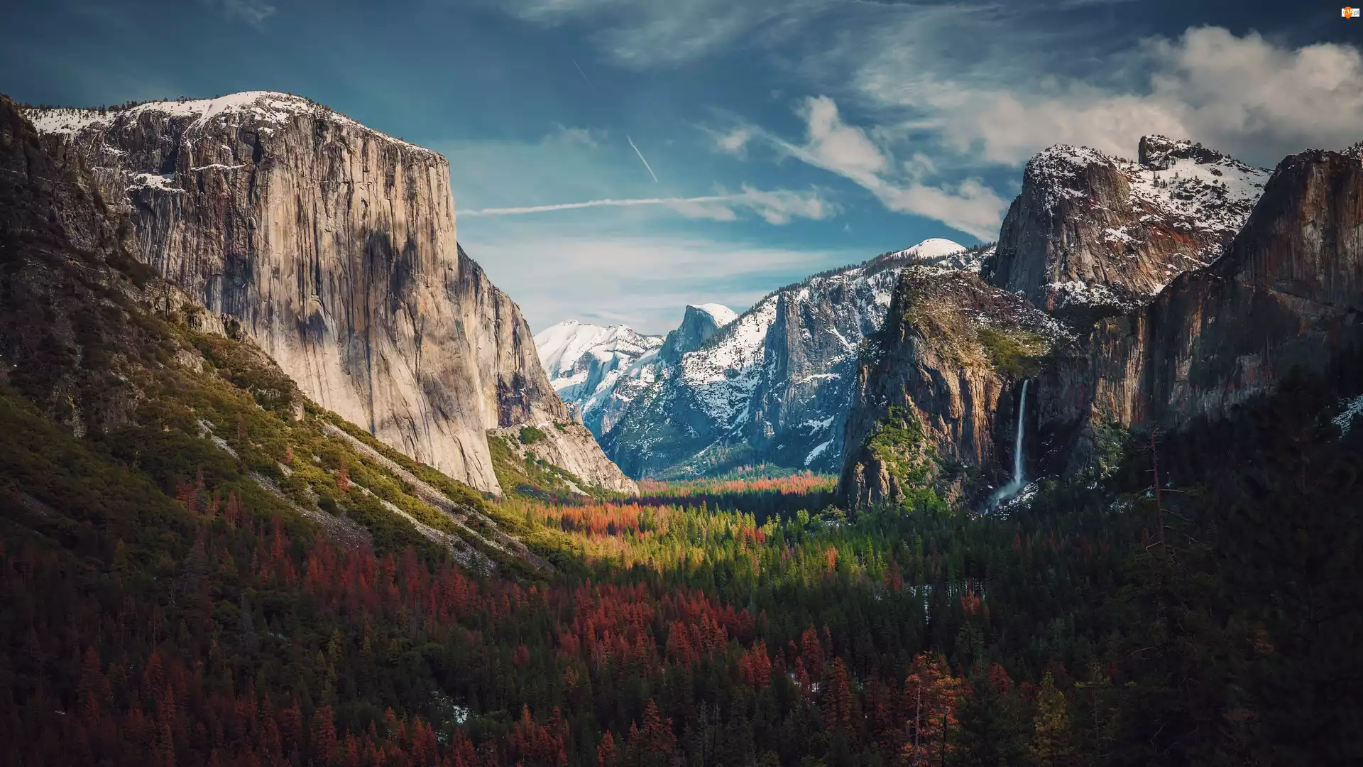 Góry, Stany Zjednoczone, Park Narodowy Yosemite, Stan Kalifornia, Dolina Yosemite Valley