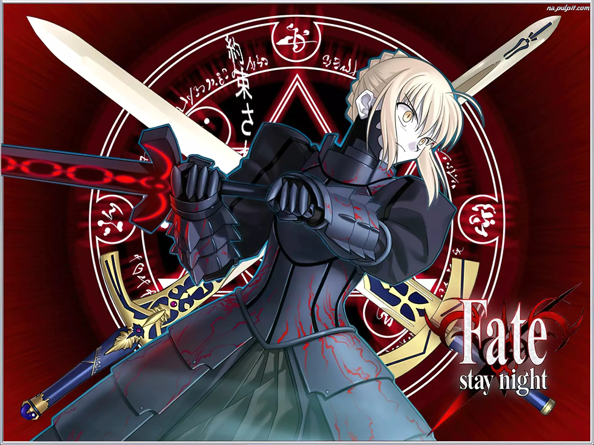 Fate Stay Night, miecze, symbol, kobieta