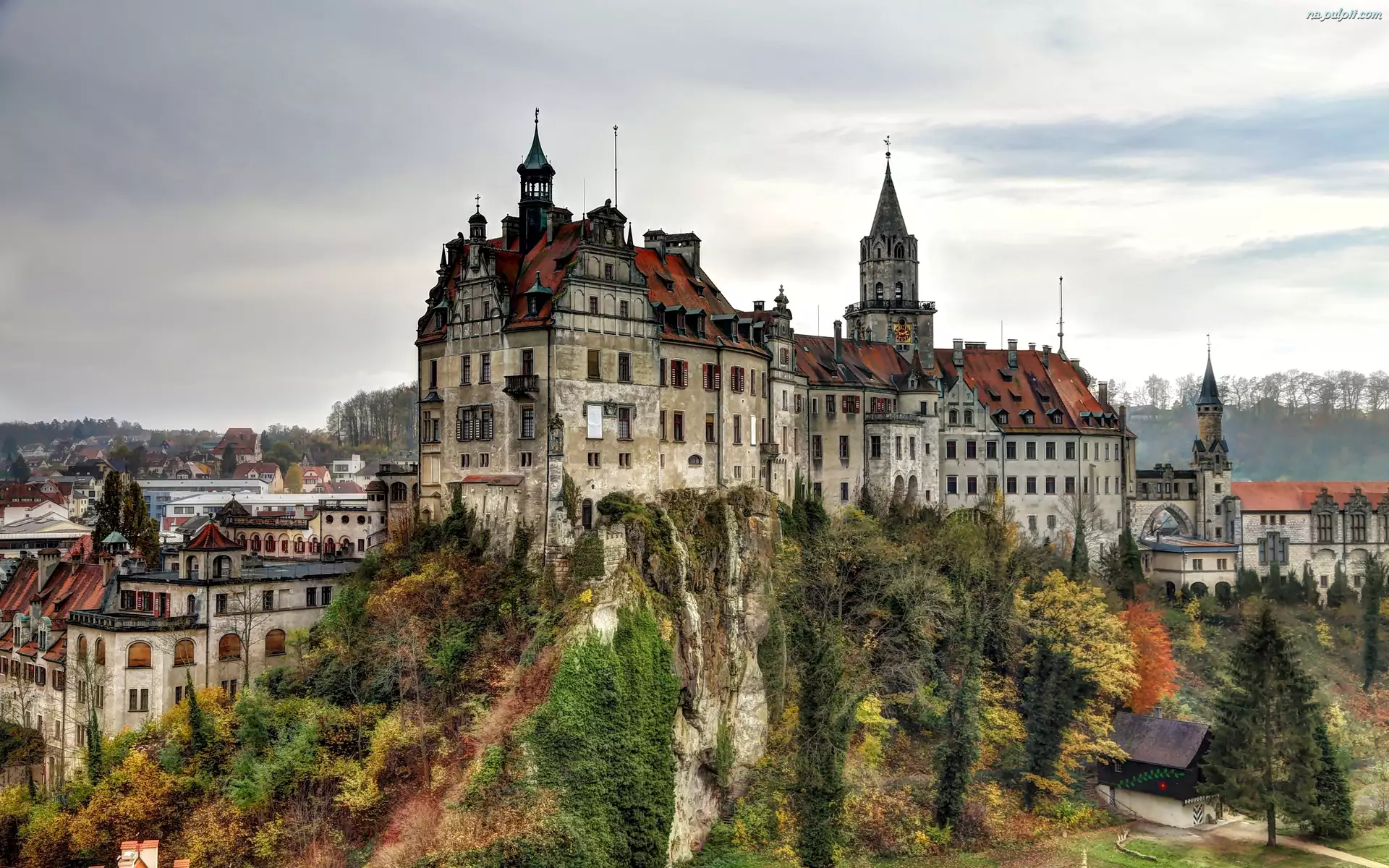 Niemcy, Domy, Badenia - Wirtembergia, Zamek Sigmaringen, Skała