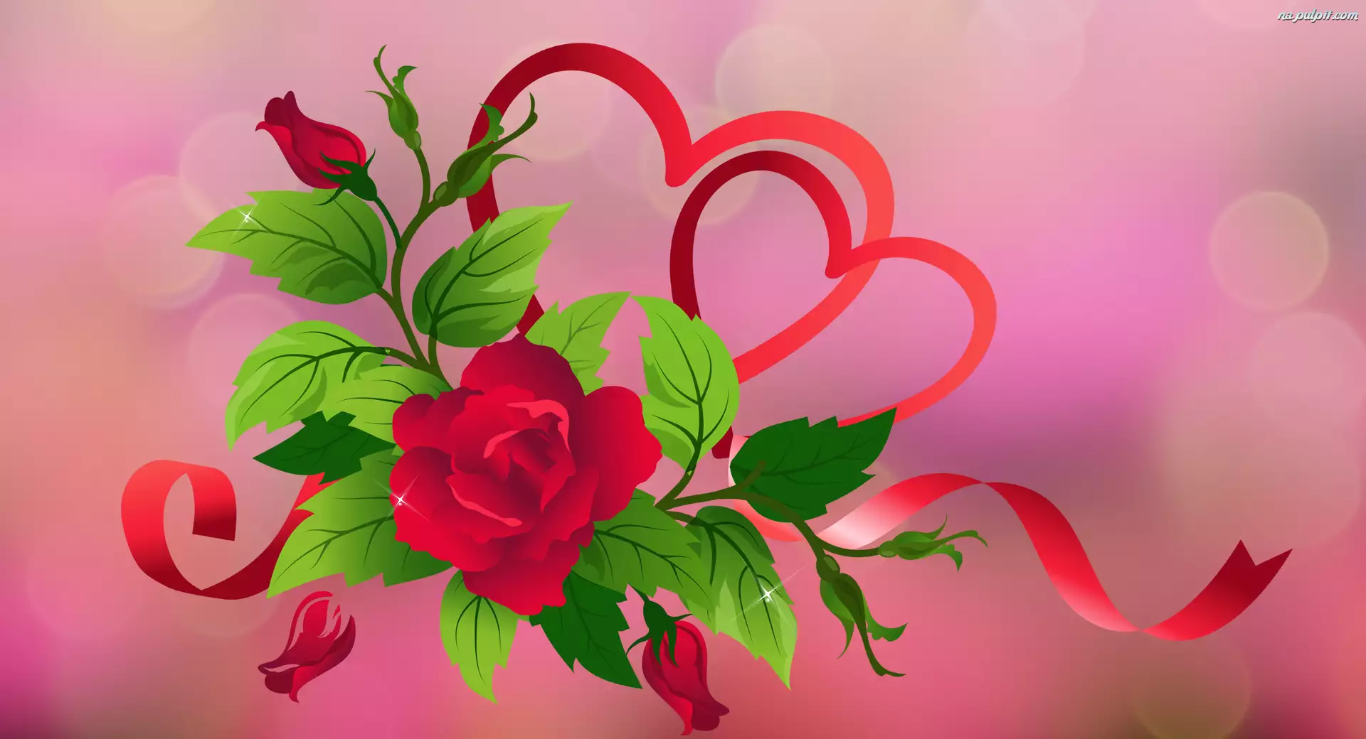 Serca, Grafika 2D, Róże