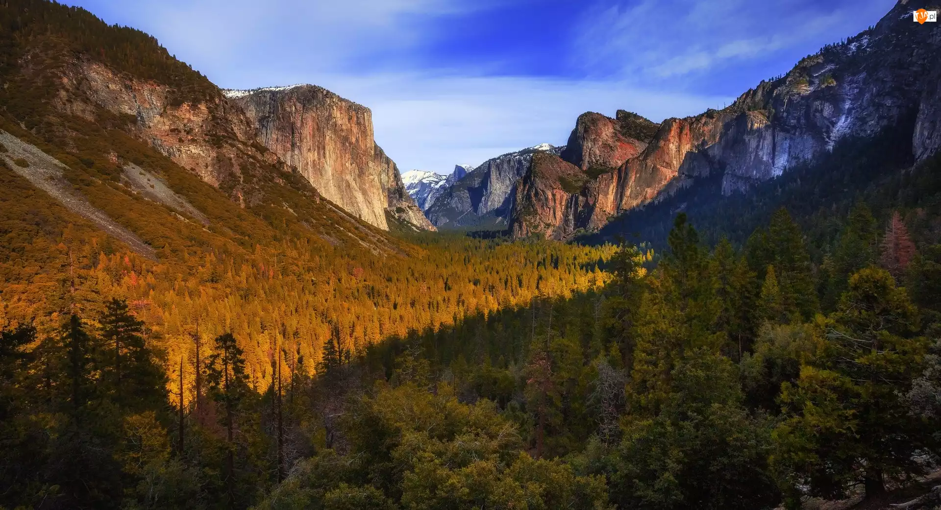 Góry, Szczyt El Capitan, Stany Zjednoczone, Park Narodowy Yosemite, Stan Kalifornia, Lasy, Dolina Yosemite Valley