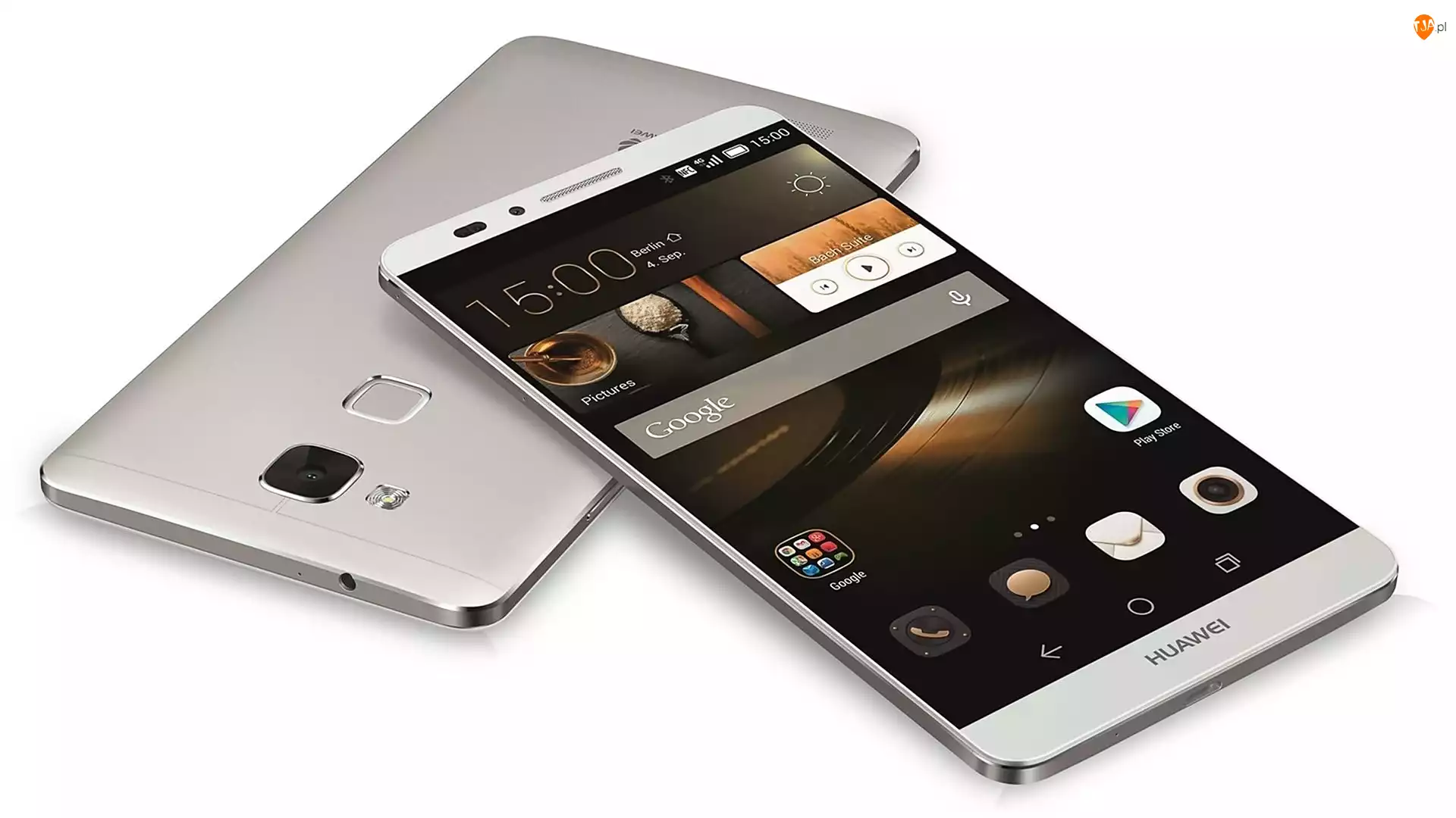 Srebrny, Telefon, Smartfon, Huawei Mate 8
