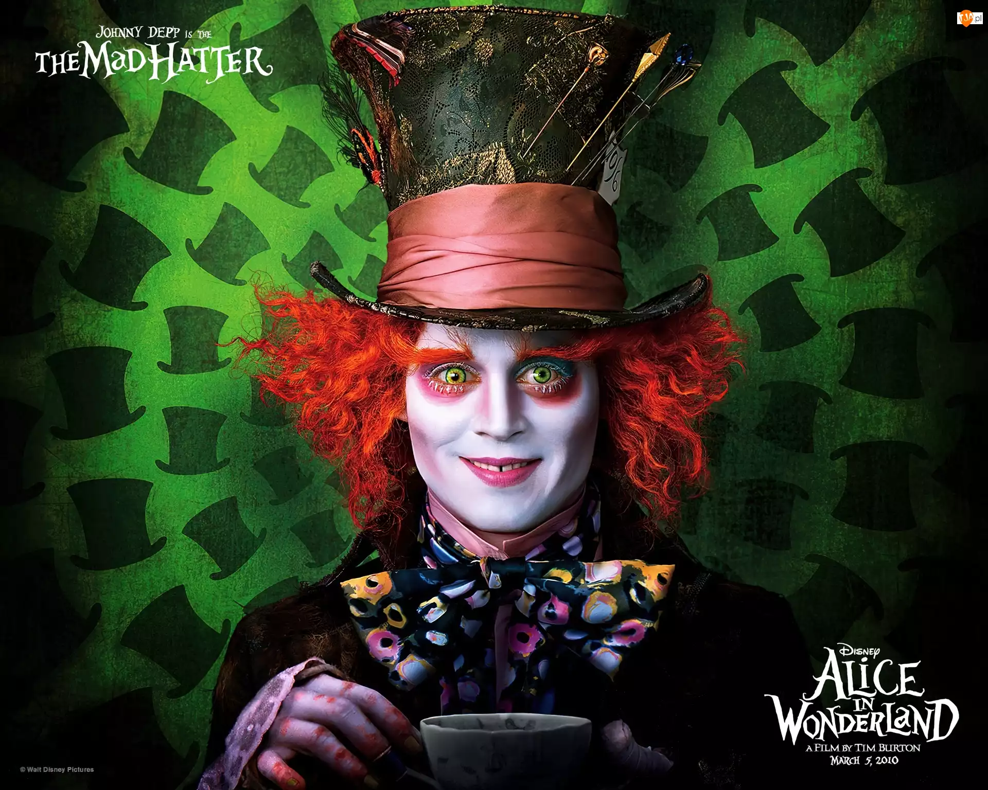 Alice in Wonderland, Johnny Depp, Alicja w Krainie Czarów, Film, Aktor