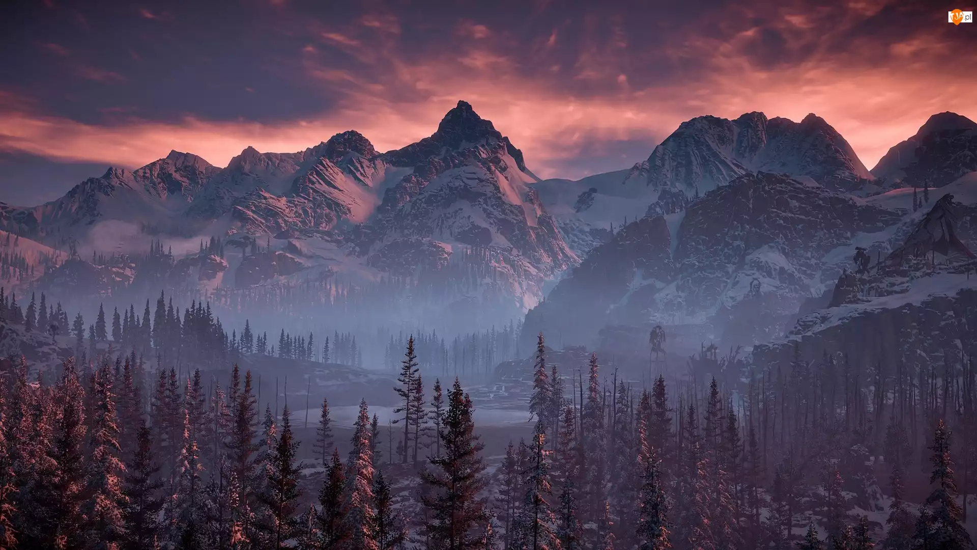 Krajobraz, Las, Horizon Zero Dawn : The Frozen Wilds, Gra, Góry
