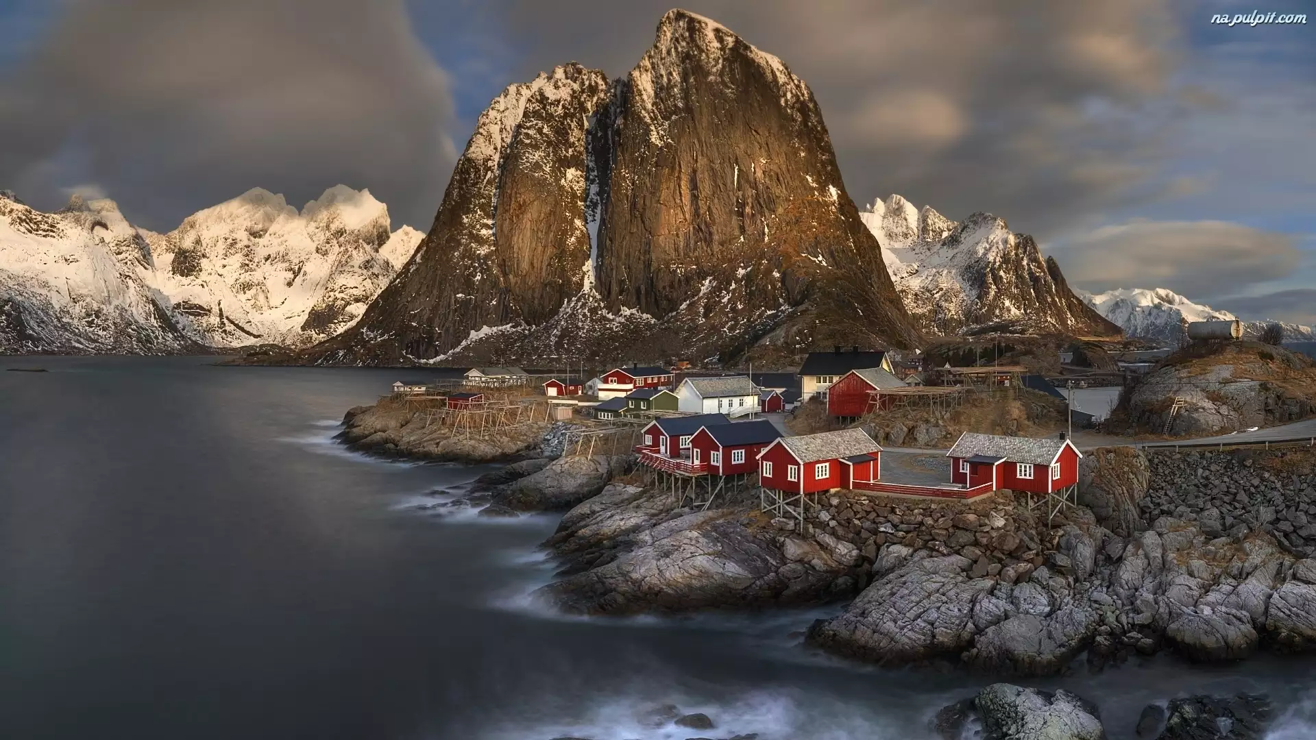 Wioska Reine, Norwegia, Skały, Góry, Lofoty
