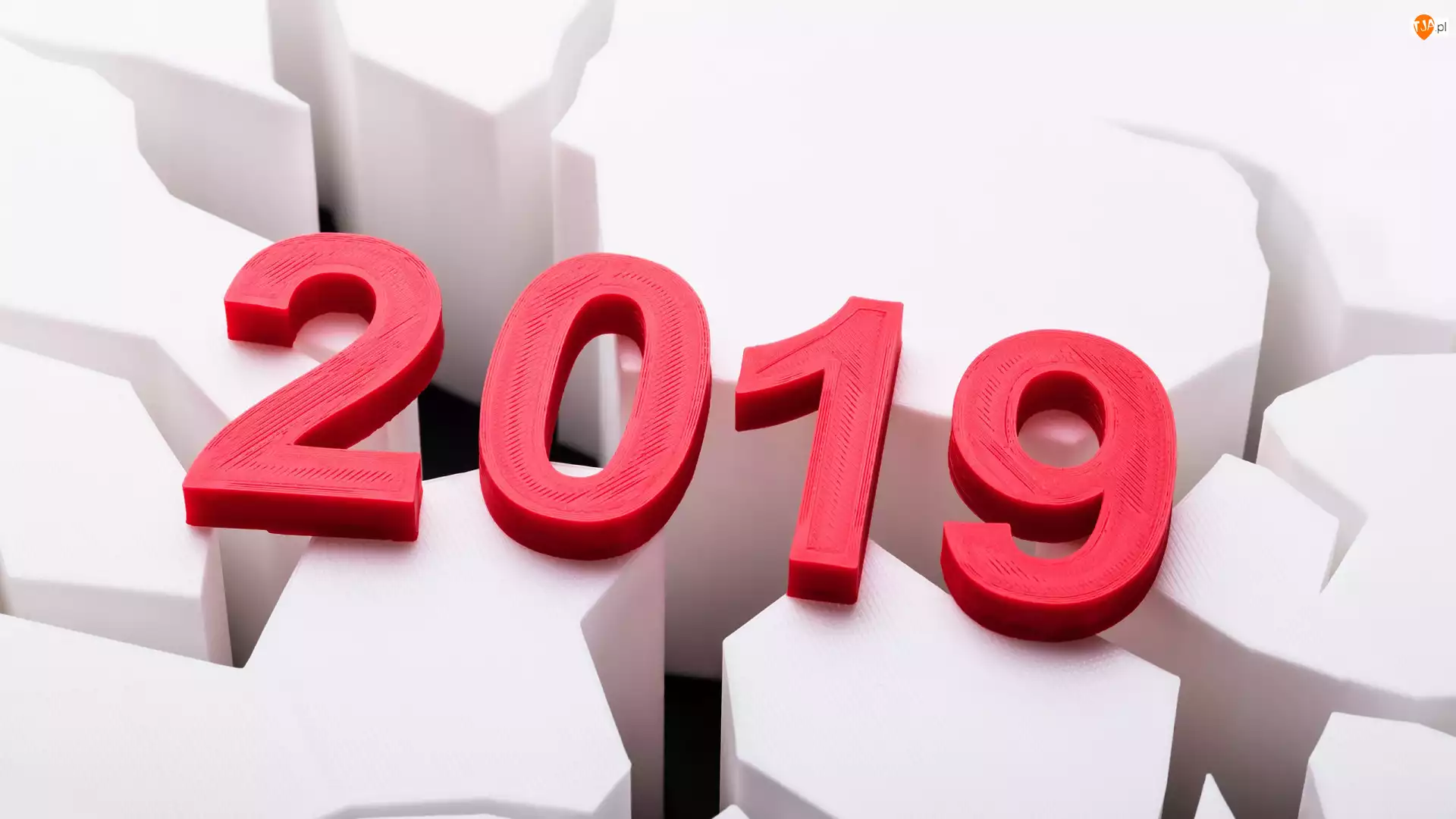 Tło, Cyfry, 2019, Nowy Rok, Czerwone