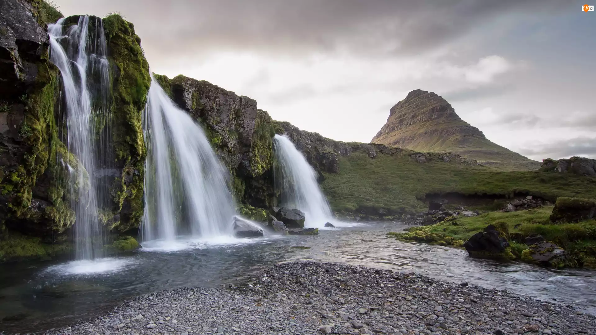 Skały, Islandia, Góra Kirkjufell, Wodospad Kirkjufellsfoss, Półwysep Snaefellsnes