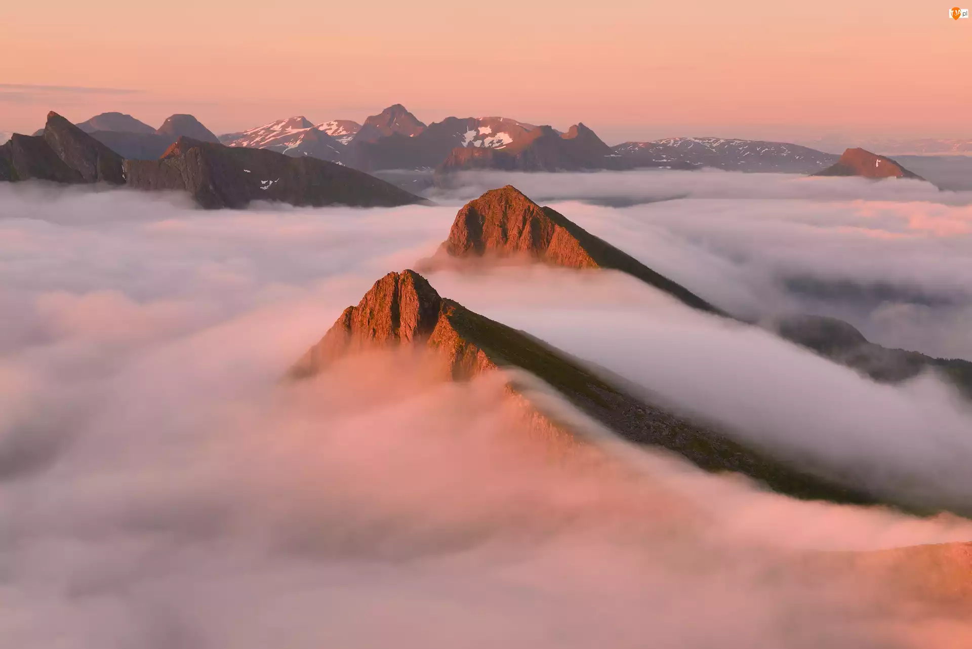 Wyspa, Norwegia, Mgła, Góry, Senja