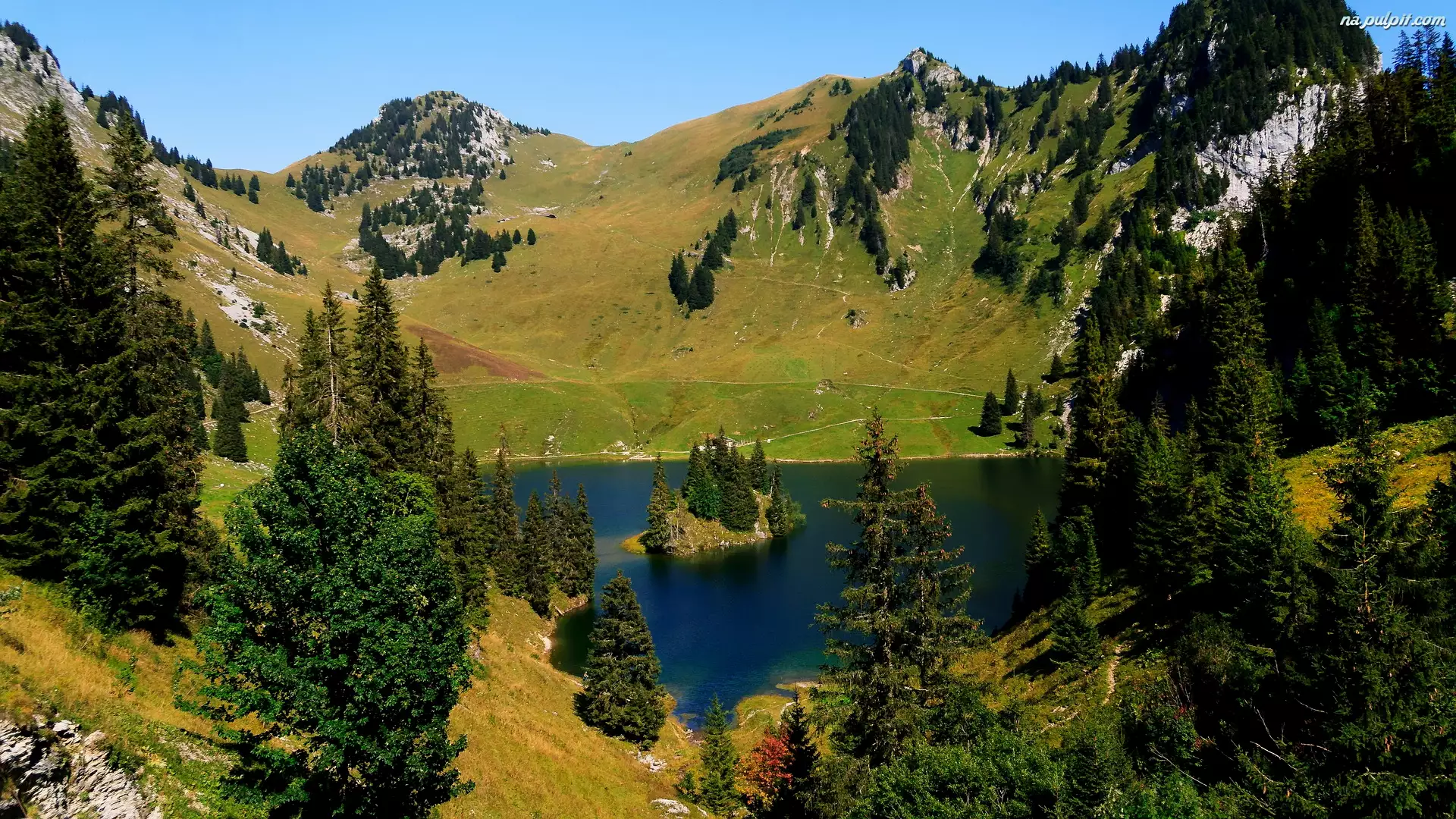 Szwajcaria, Jezioro Bergsee, Góry, Kanton Berno