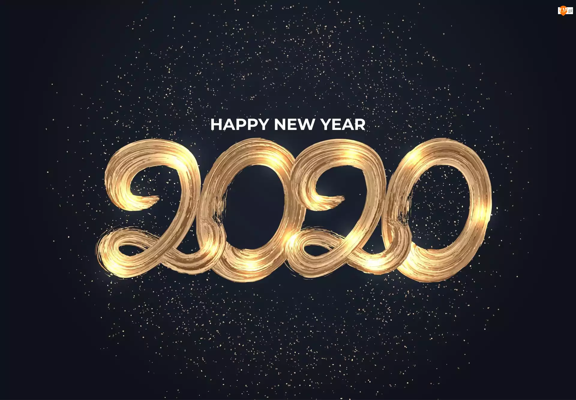 2020, Nowy Rok, Napis, Happy New Year
