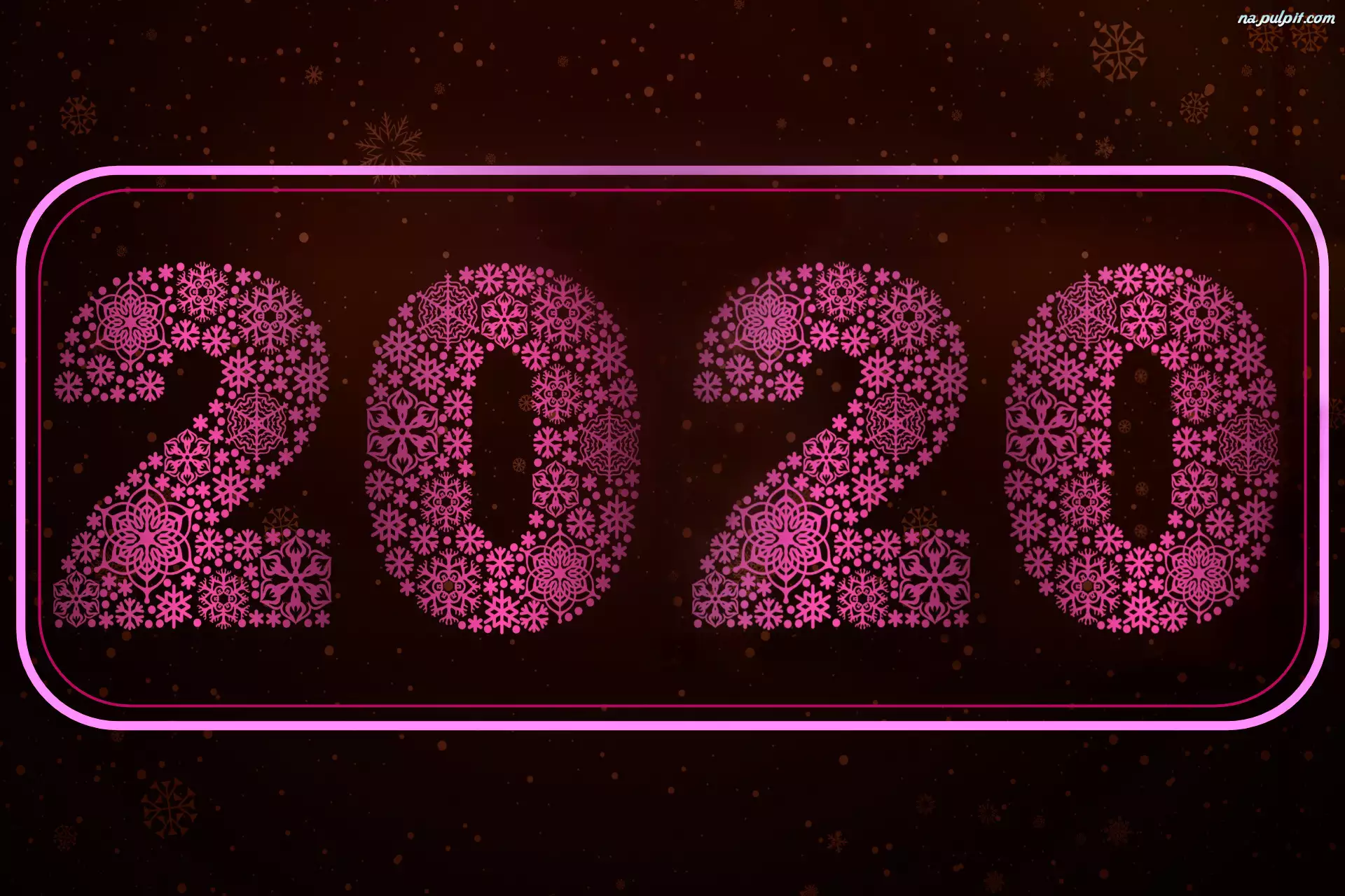2020, Cyfry, Nowy Rok, Grafika, Różowe