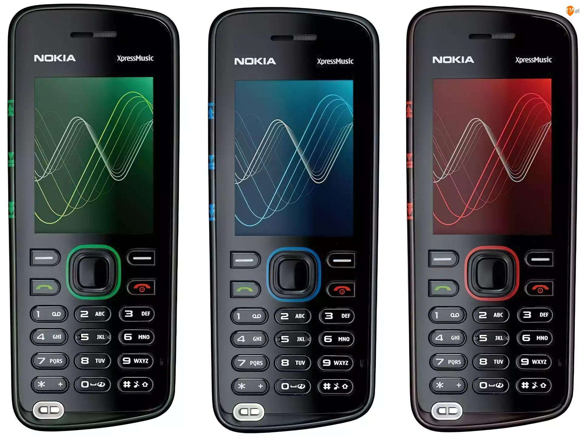 Nokia 5220, Niebieska, Zielona, Czerwona