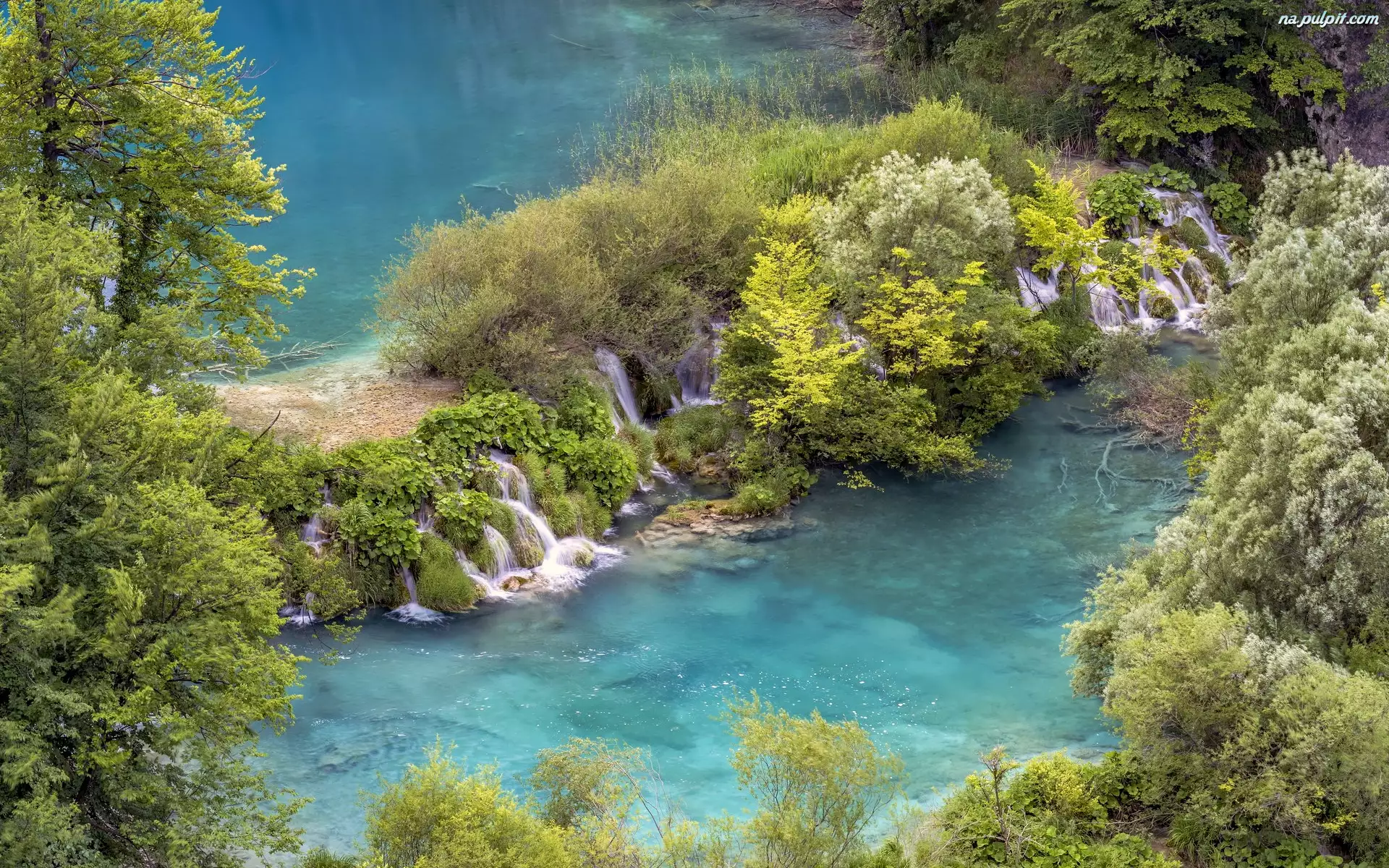 Drzewa, Jeziora, Roślinność, Chorwacja, Wodospady, Park Narodowy Jezior Plitwickich