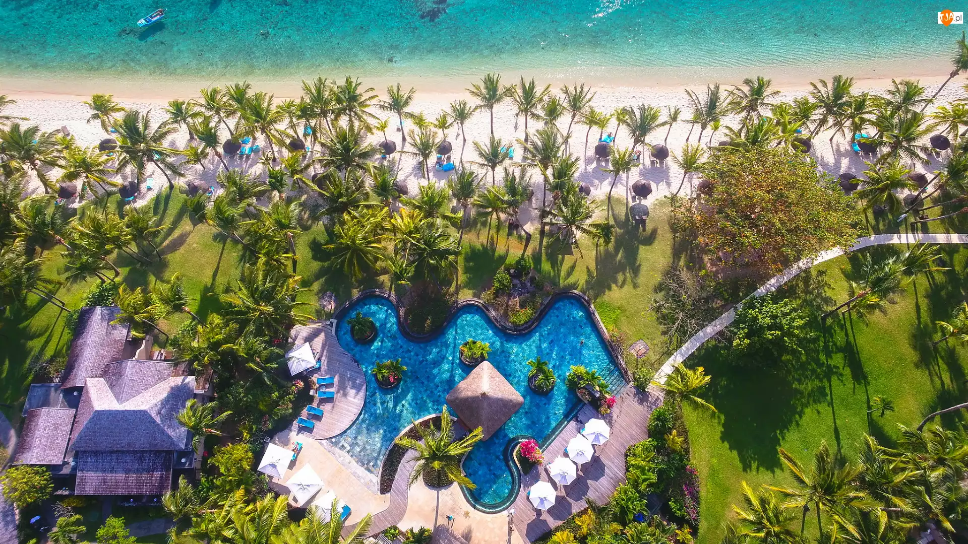 Mauritius, LUX Le Morne Resort, Le Morne Brabant, Wakacje, Półwysep, Palmy, Plaża, Hotel, Basen