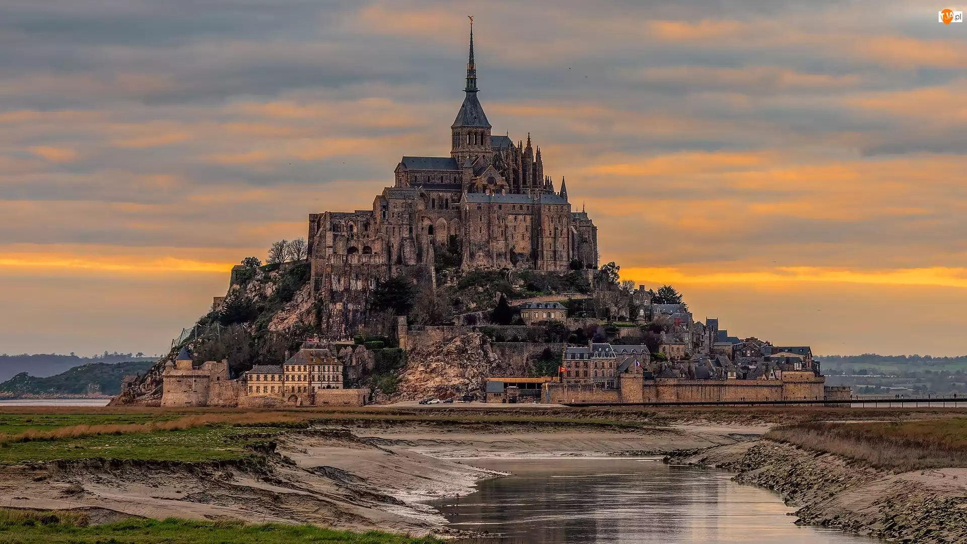 Mont Saint Michel, Francja, Opactwo św Archanioła, Klasztor, Normandia