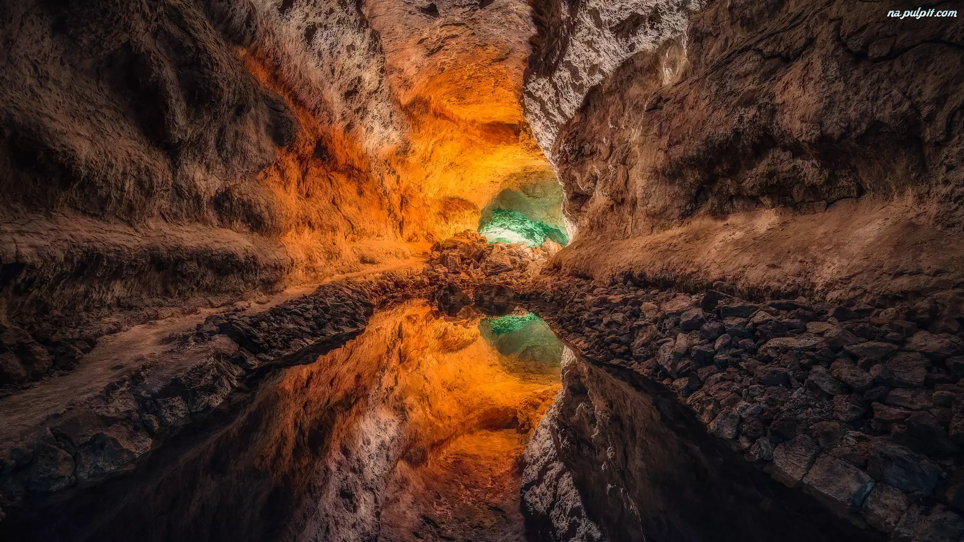 Hiszpania, Wyspy Kanaryjskie, Wyspa Lanzarote, Jaskinia Cueva de los Verdes