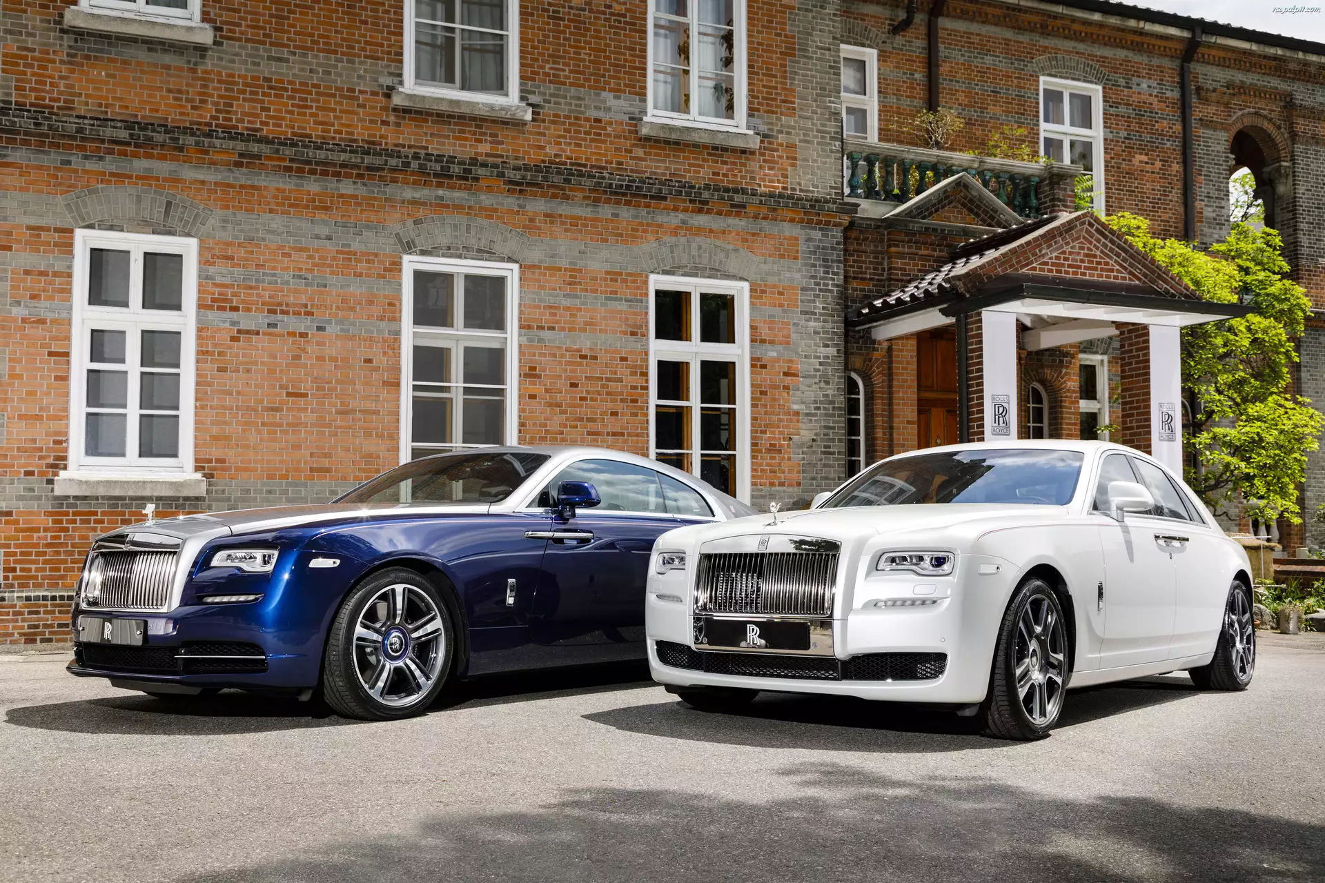 Biały, Budynek, Rolls-Royce Ghost, Niebieski, Rolls-Royce Wraith