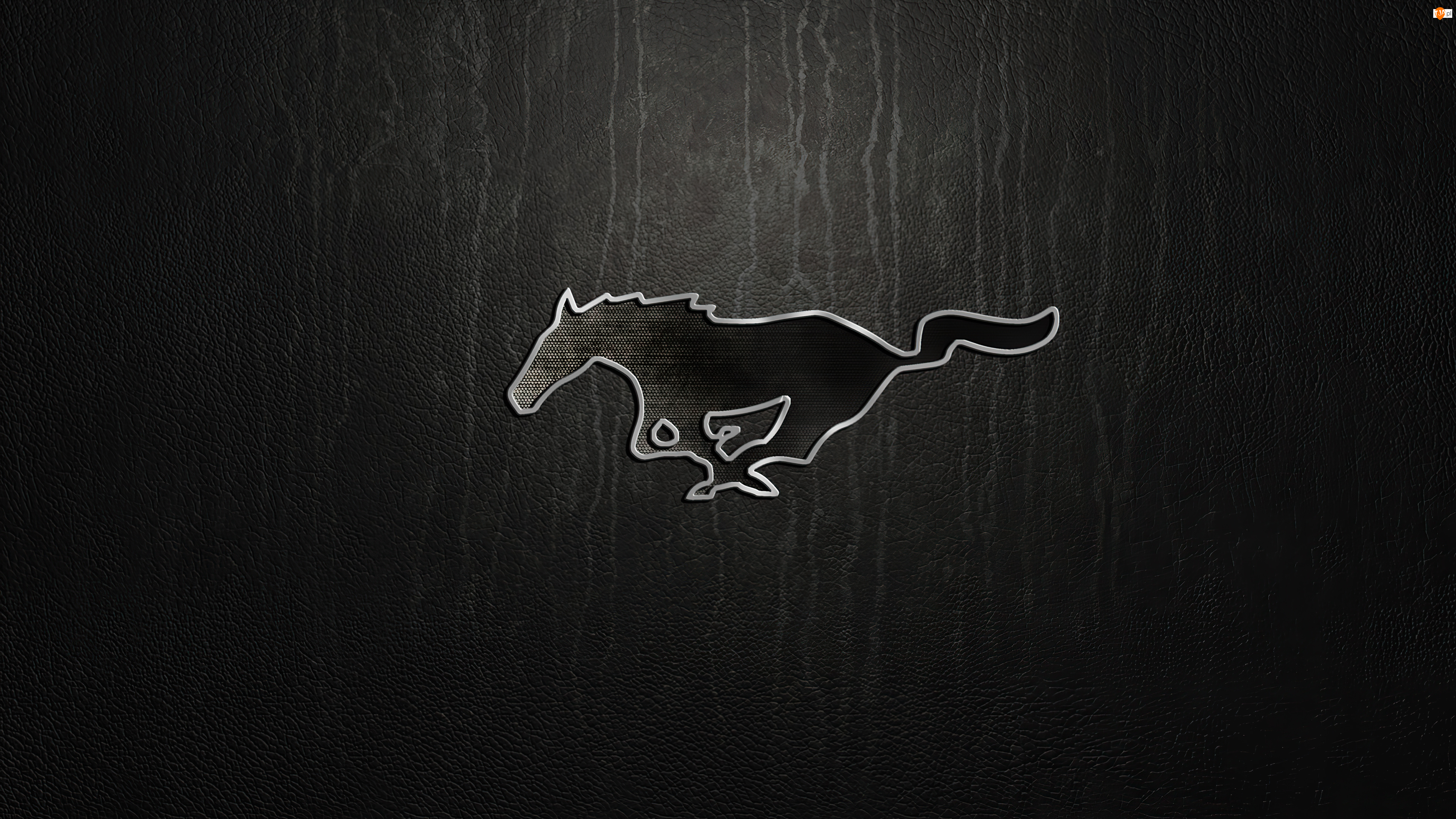 Tło, Logo, Ford Mustang, Ciemne