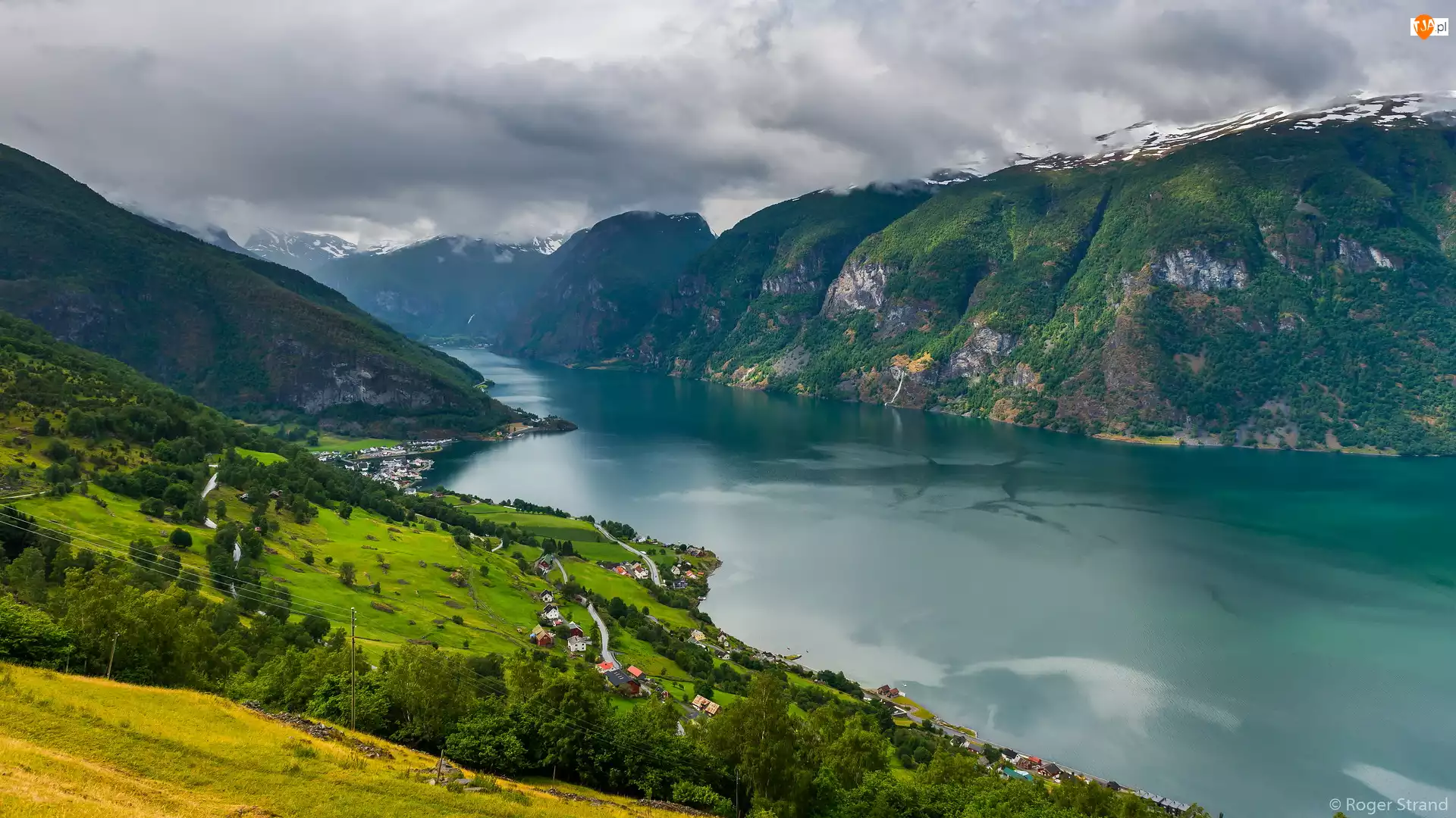 Aurlandsfjord, Fiord, Góry, Norwegia, Zalesione, Hrabstwo Vestland