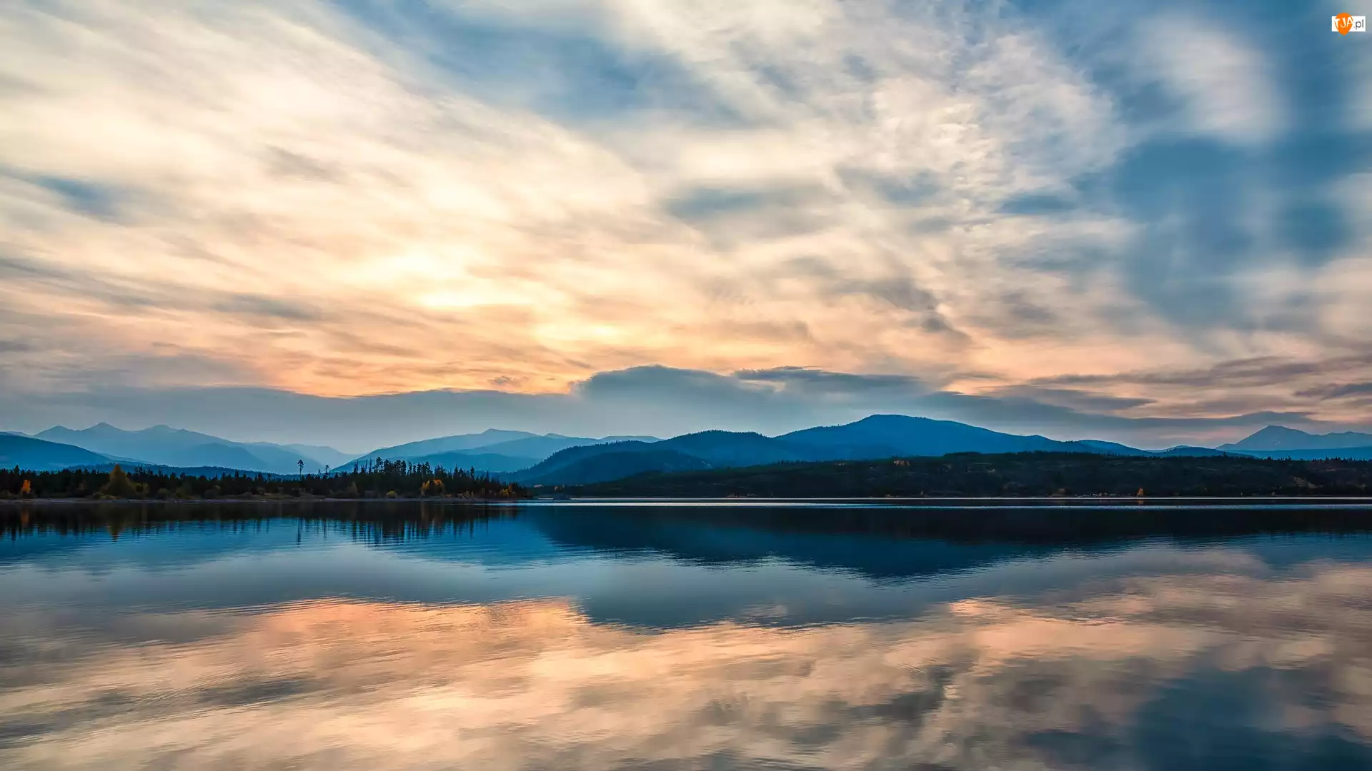 Dillon Lake, Góry, Stany Zjednoczone, Jezioro, Kolorado, Odbicie, Chmury