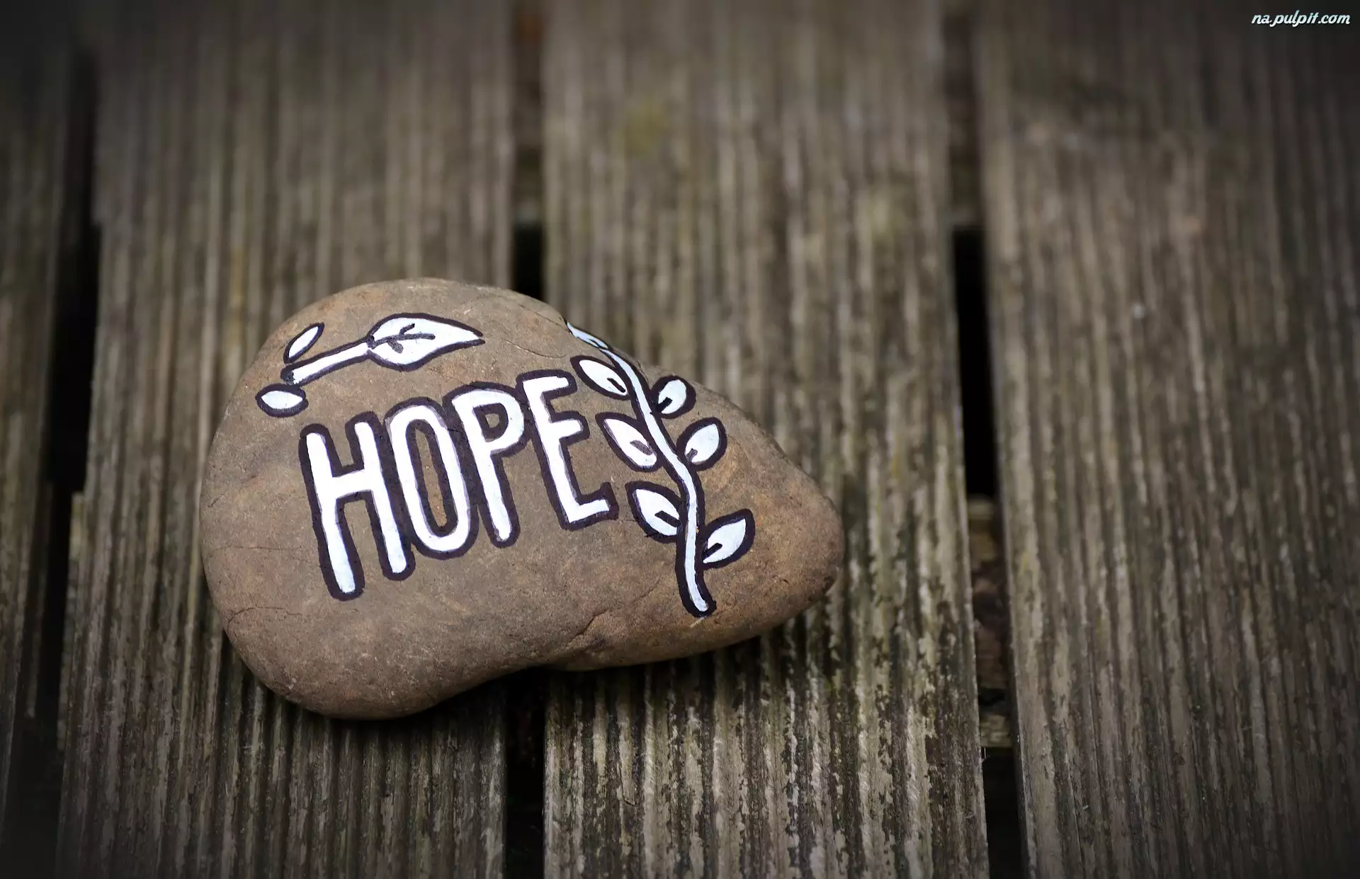 Nadzieja, Deski, Napis, Kamień, Hope