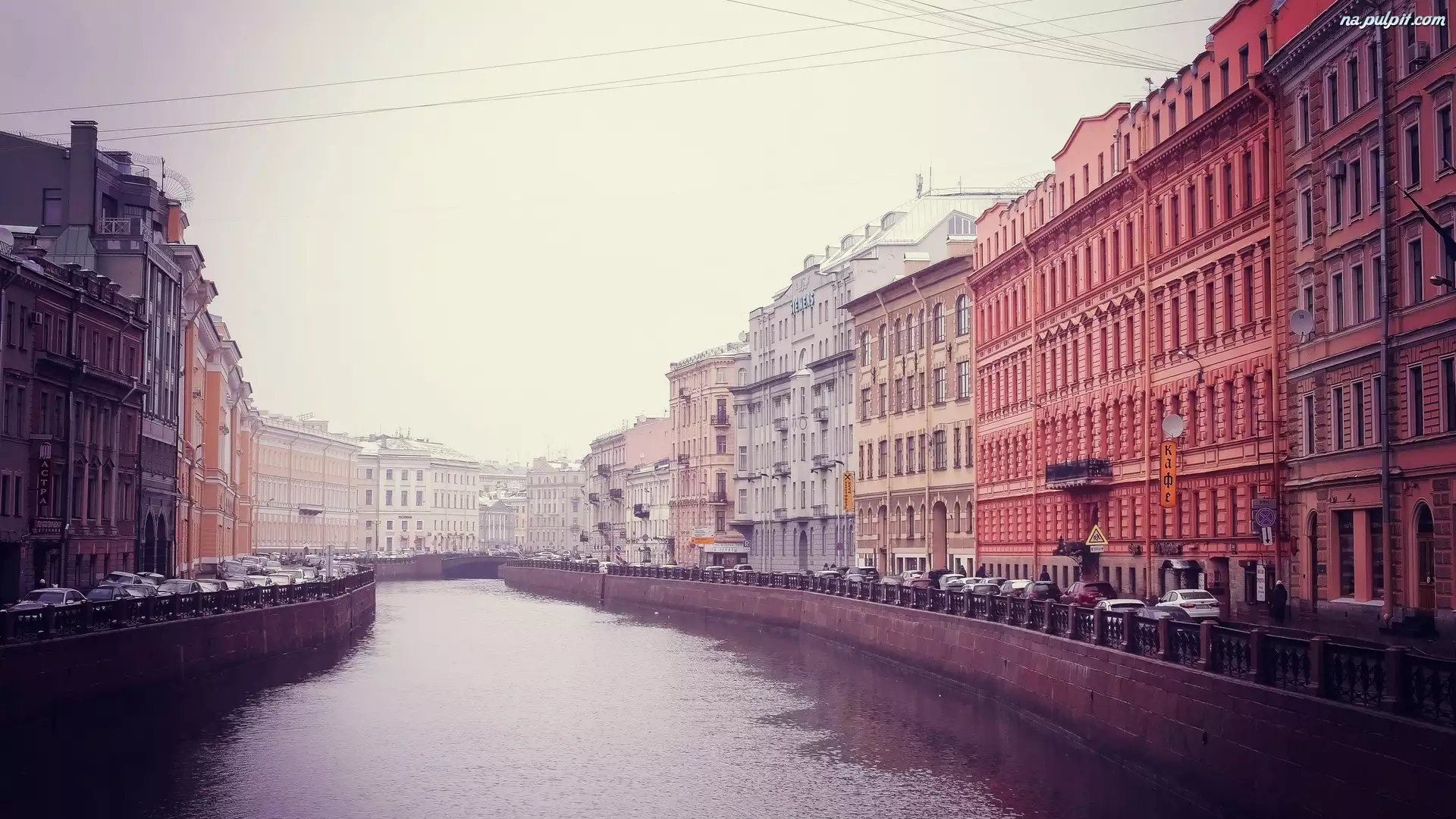 Rosja, Rzeka Mojka, Domy, Sankt Petersburg