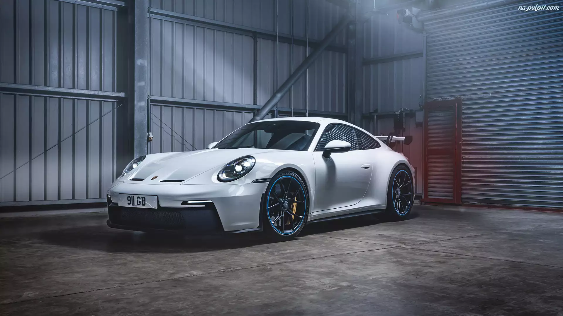 Garaż, Białe, Porsche 911 GT3, Przód