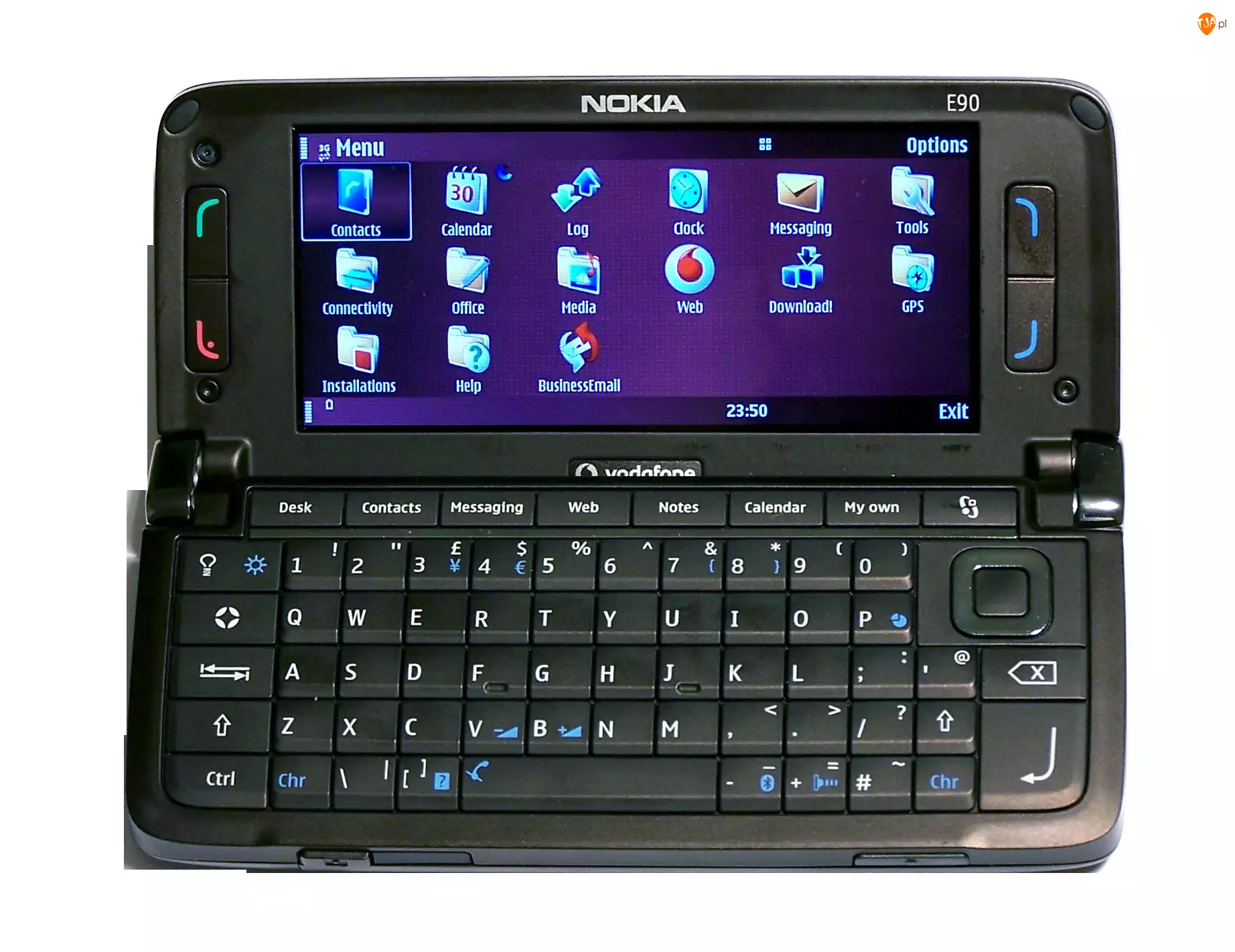 Menu, Nokia E90, Czarna, Otwarta