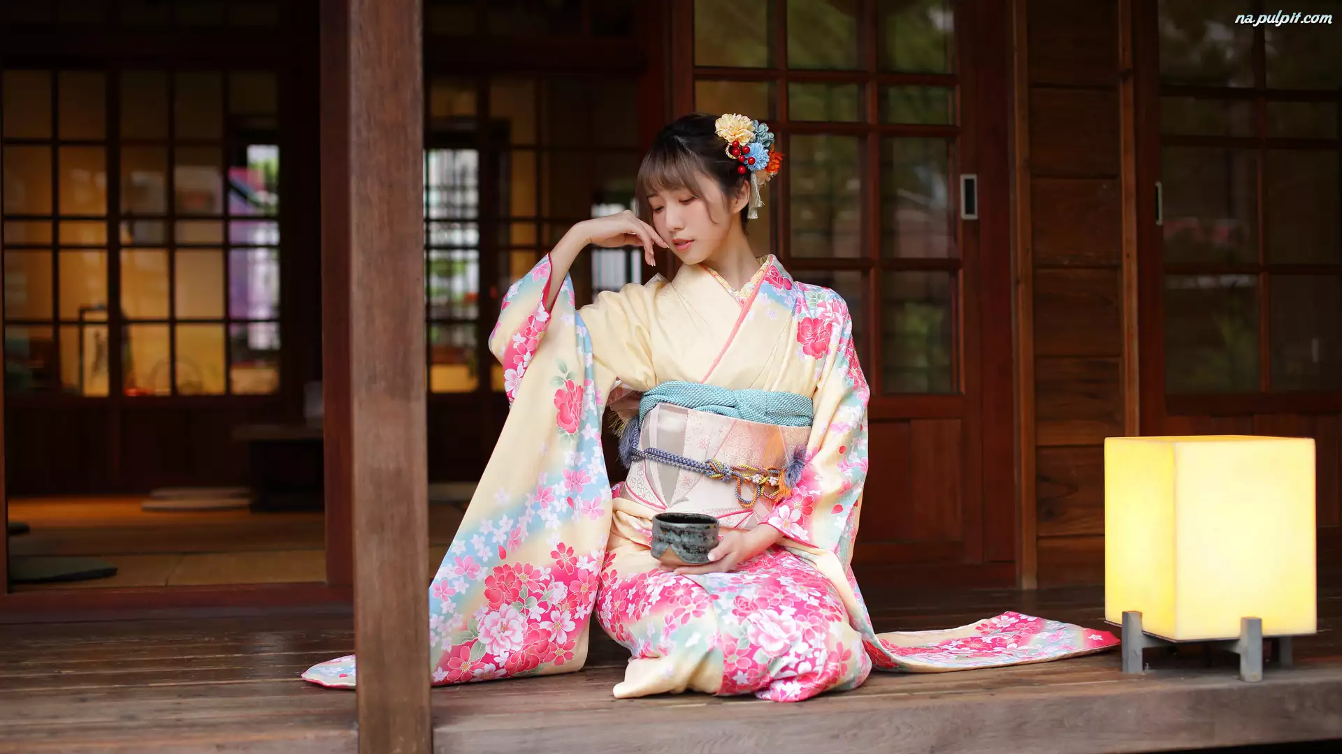 Dom, Dziewczyna, Azjatka, Kimono