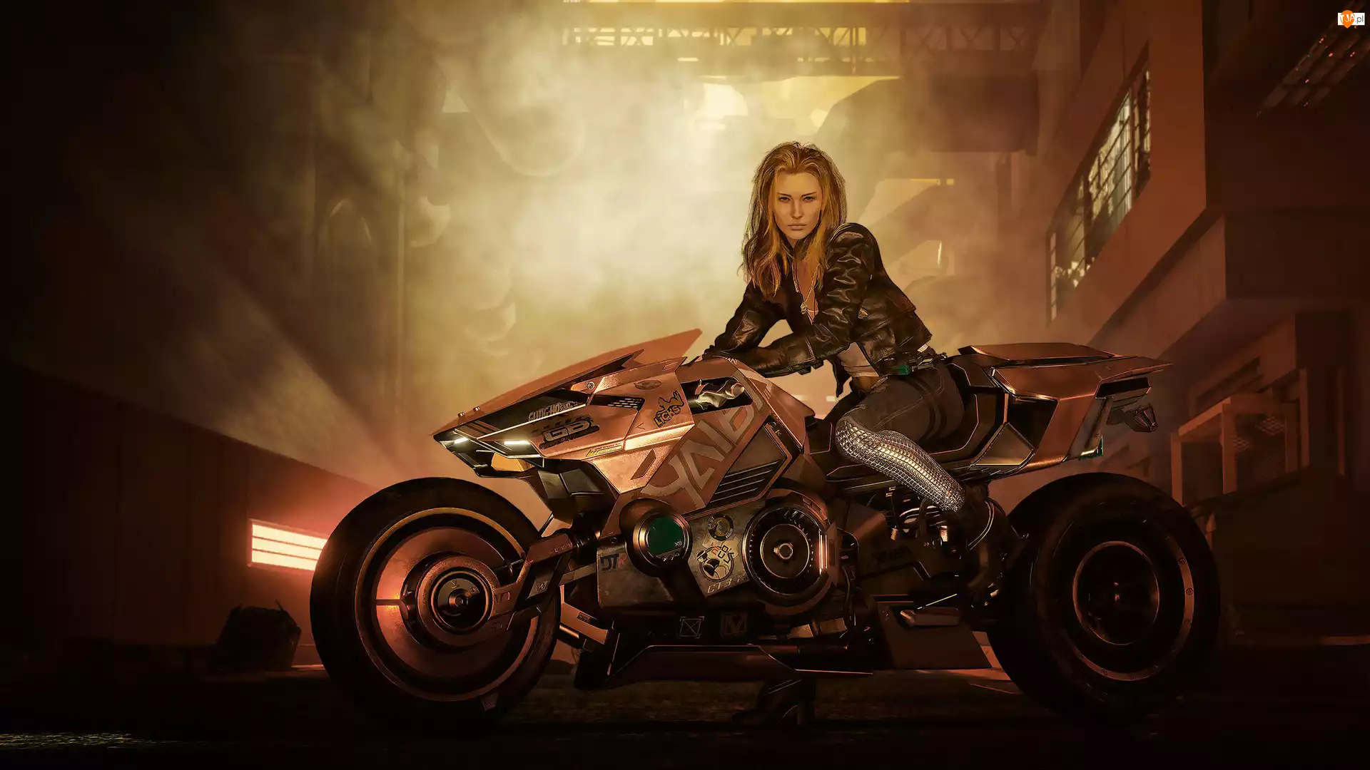 Motocykl, Gra, Cyberpunk 2077, Kobieta