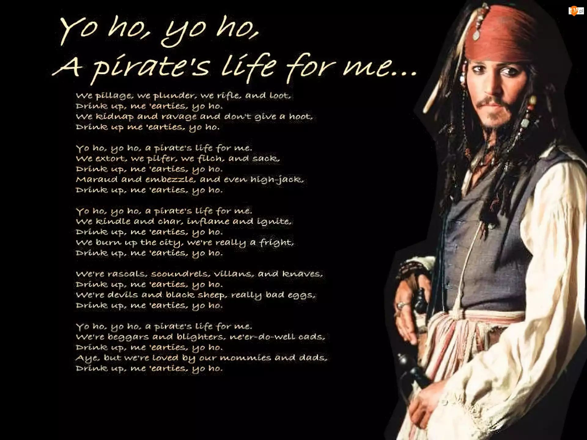 Johnny Depp, Piraci Z Karaibów, napisy