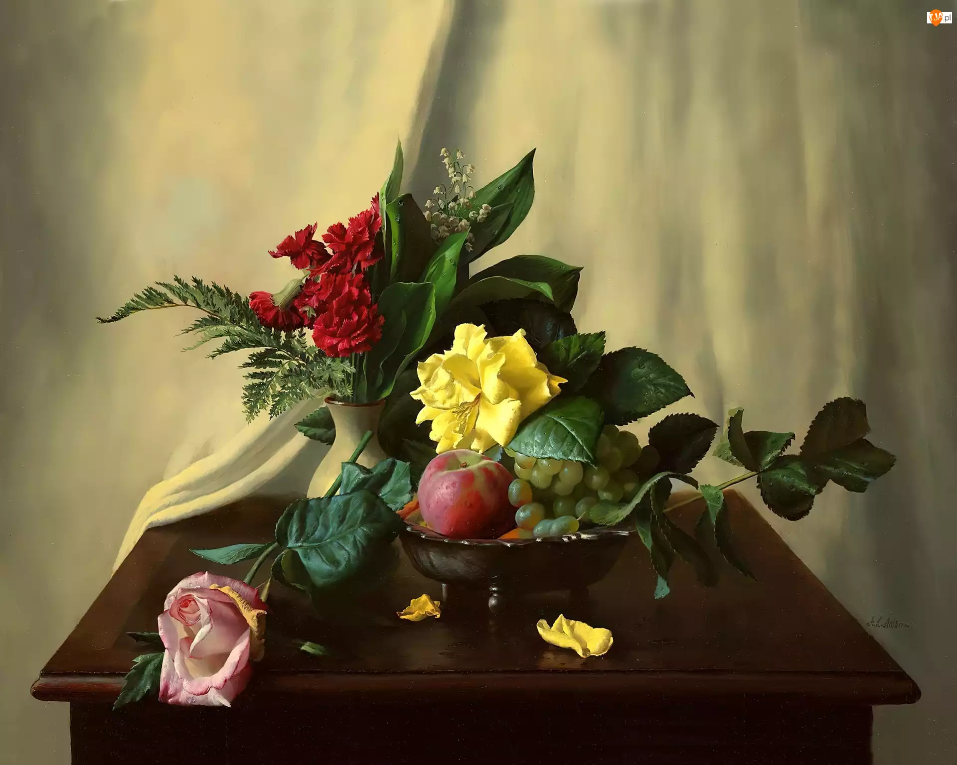 Róże, Aleksiej Antonow, Obraz, Kwiaty