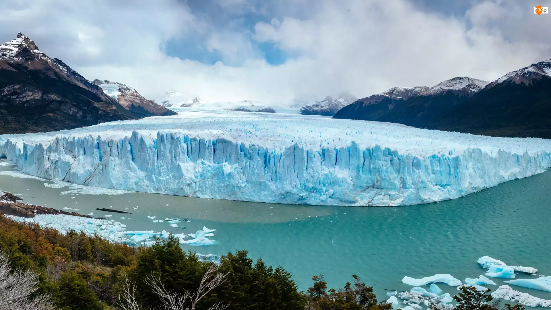 Park Narodowy Los Glaciares, Lodowiec, Lago Argentino, Prowincja Santa Cruz, Perito Moreno, Góry, Argentyna, Jezioro