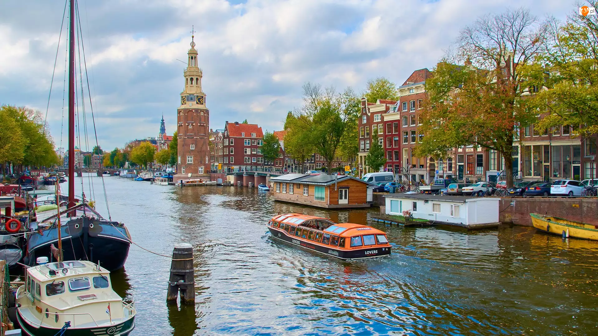 Holandia, Amsterdam, Kanał, Statki