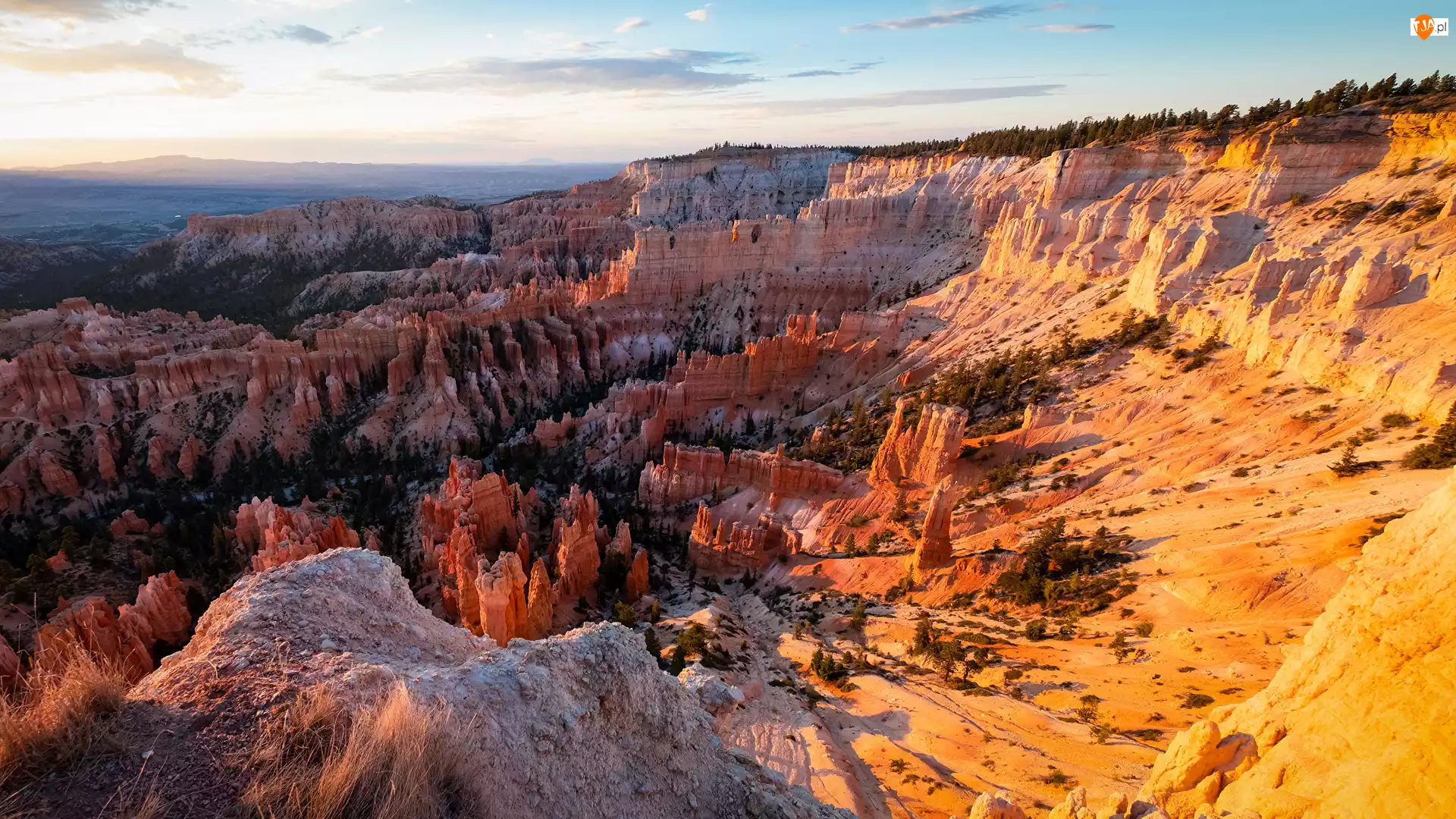 Rozświetlone, Góry, Park Narodowy Bryce Canyon, Stany zjednoczone, Skały, Utah